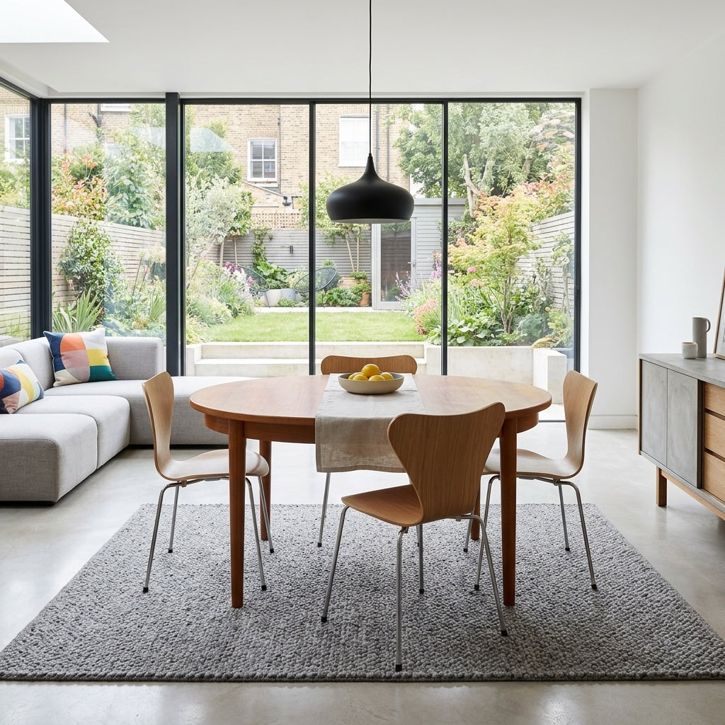 Mid century extendable dining table