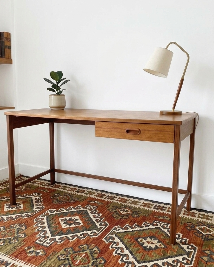 A Teak Single Drawer Side Table or Desk. C.1960