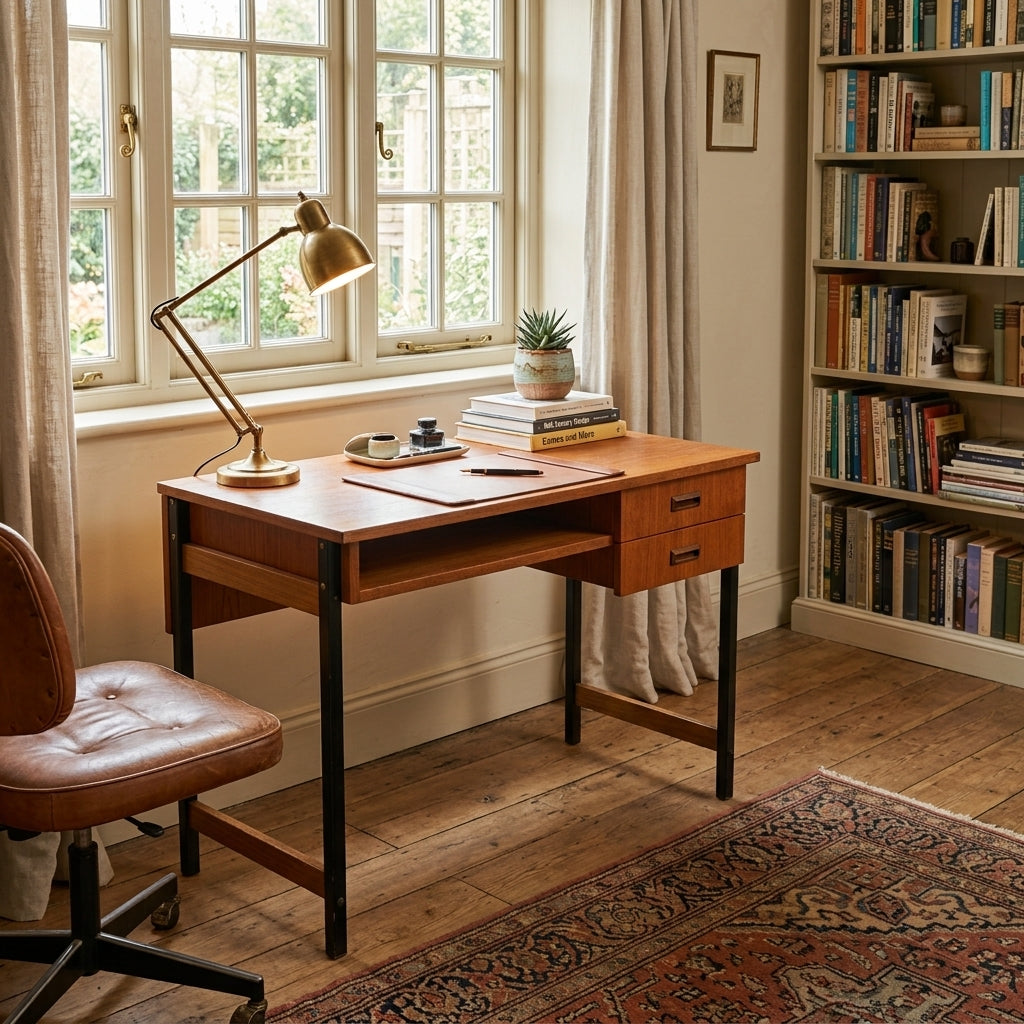 German Teak Writing Desk