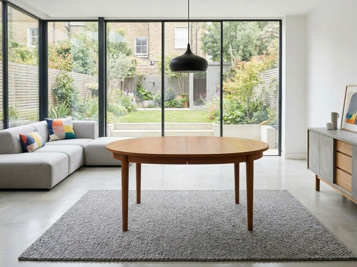 Mid century extendable dining table