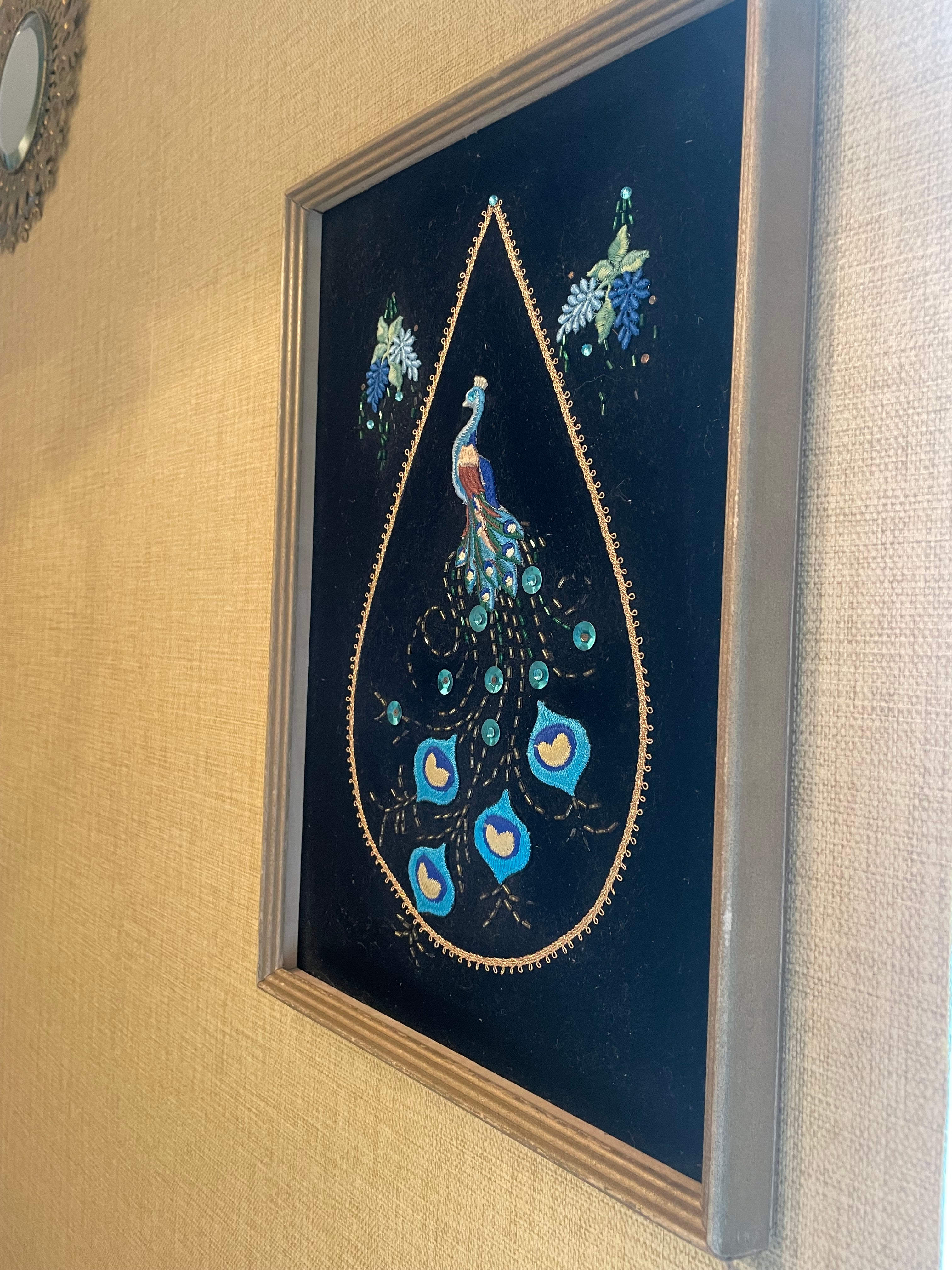 Vintage 1970's velvet wall hanging by Grace & Joy Furniture