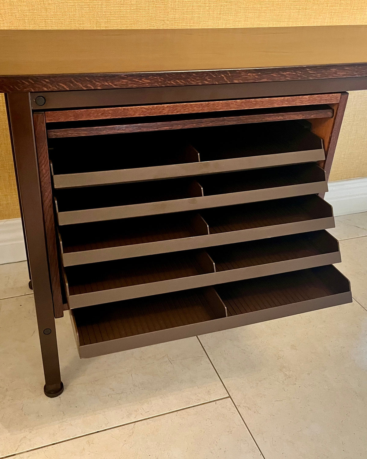 Rare rosewood grain bondo gravesen Vintage writing desk with adjustable height by Grace & Joy Furniture