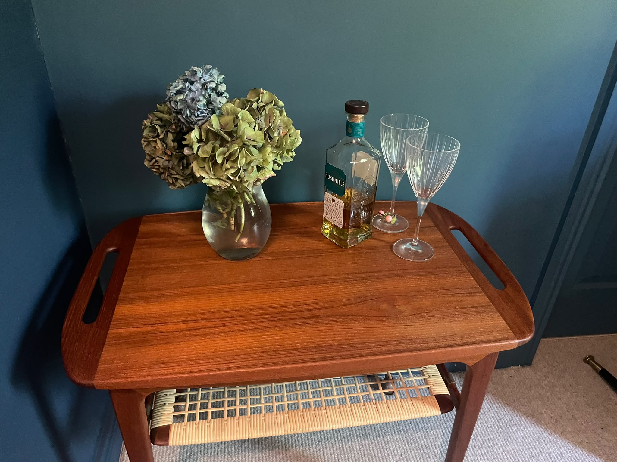 Stunning Danish teak trolley and coffee table with removable tray by Grace & Joy Furniture