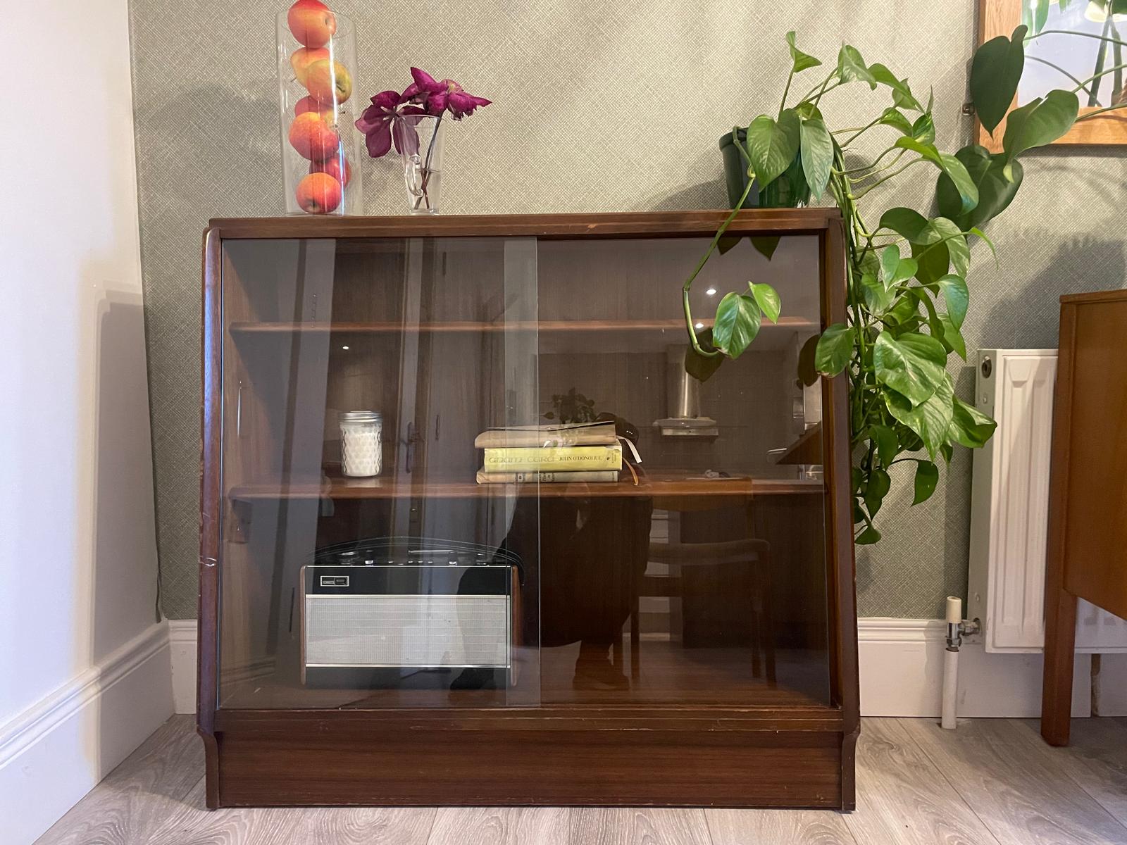 G Plan mid century bookcase with glass - Grace and Joy Furniture