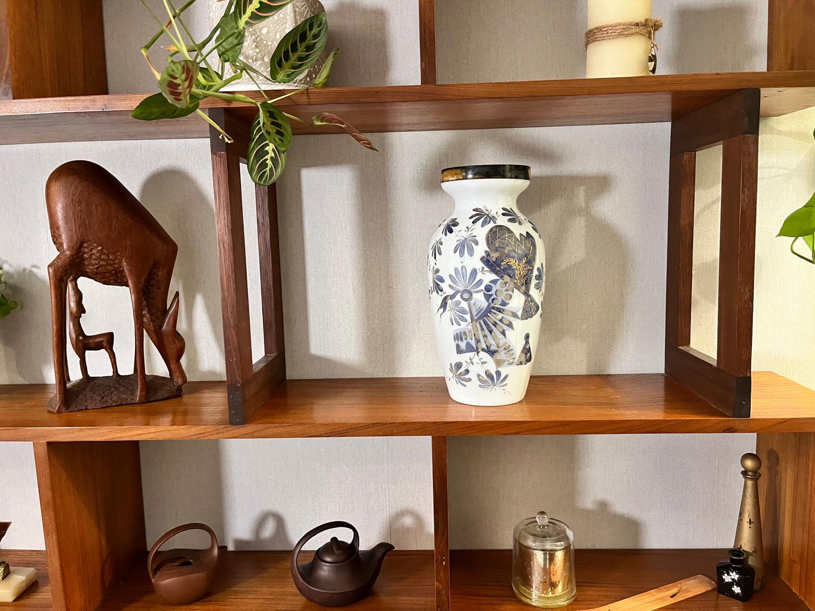 French hand painted Opaline Glass Vase