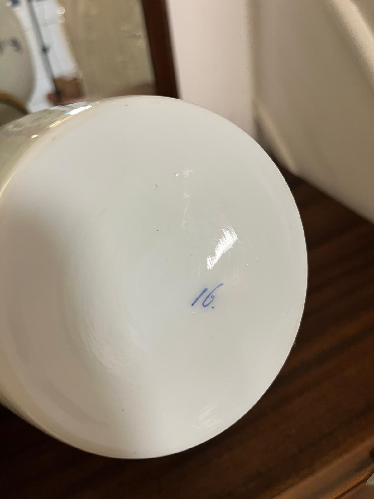 French hand painted Opaline Glass Vase