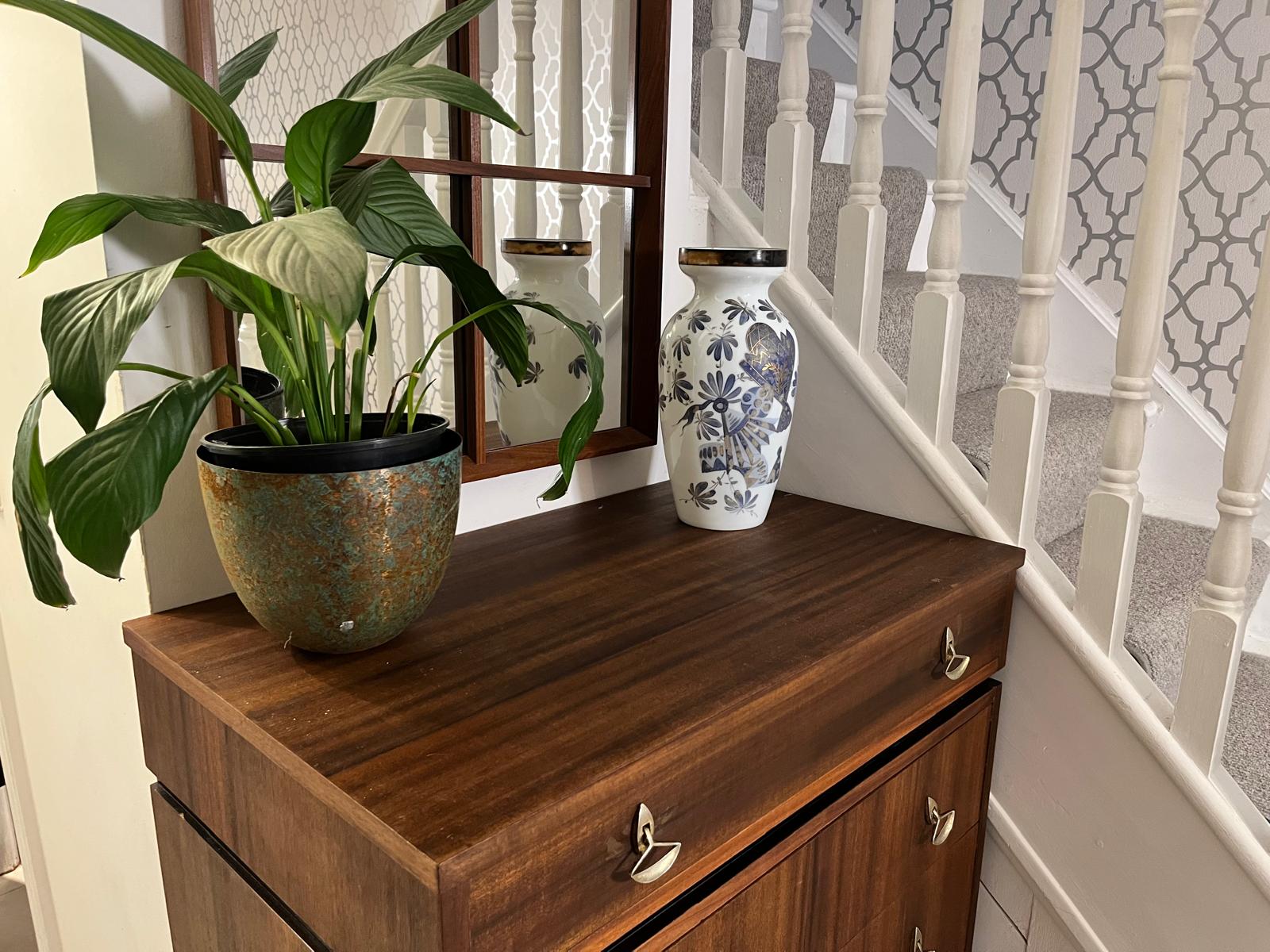 French hand painted Opaline Glass Vase