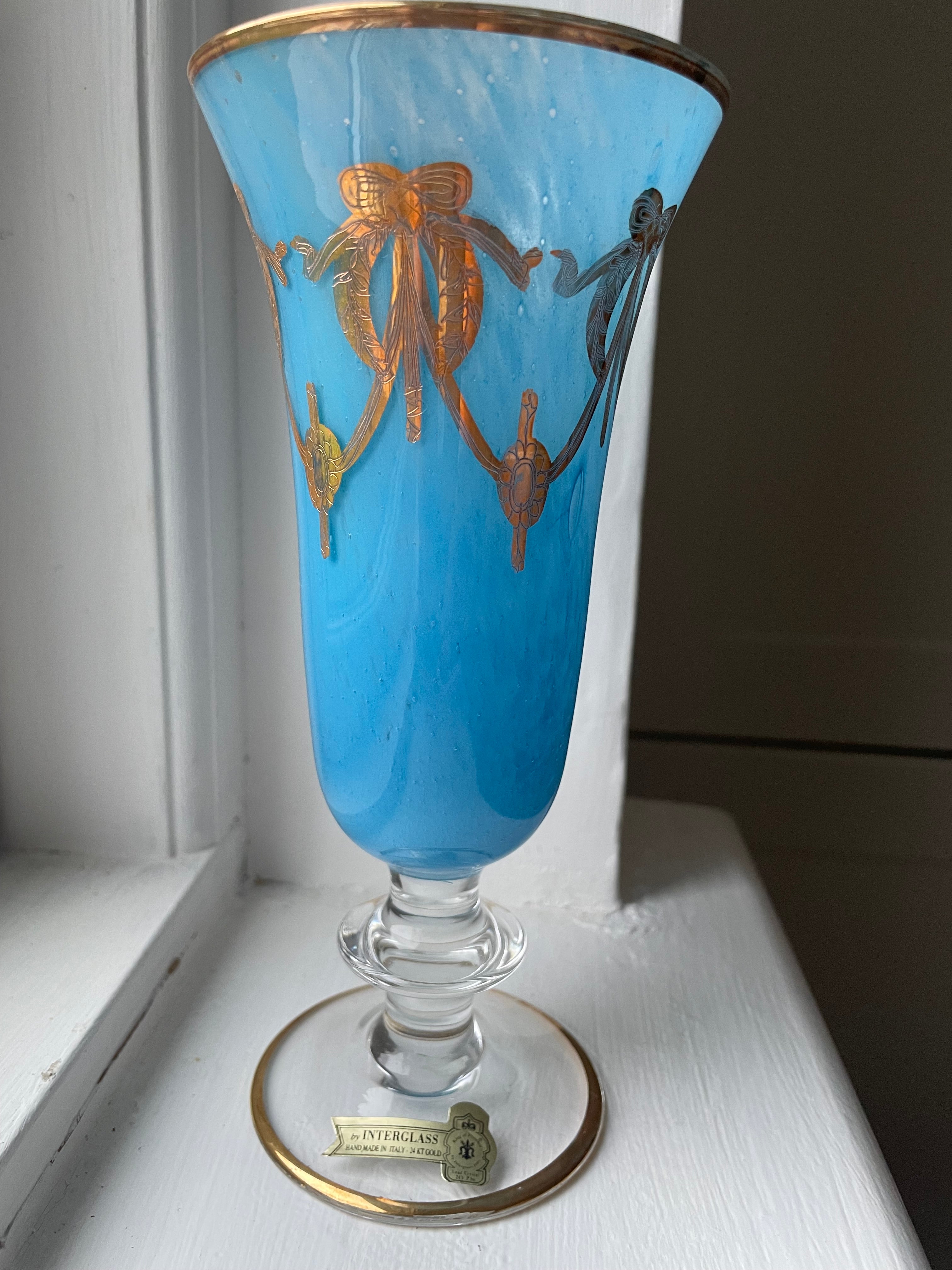 Mid-century Medici 24k set of four Goblets