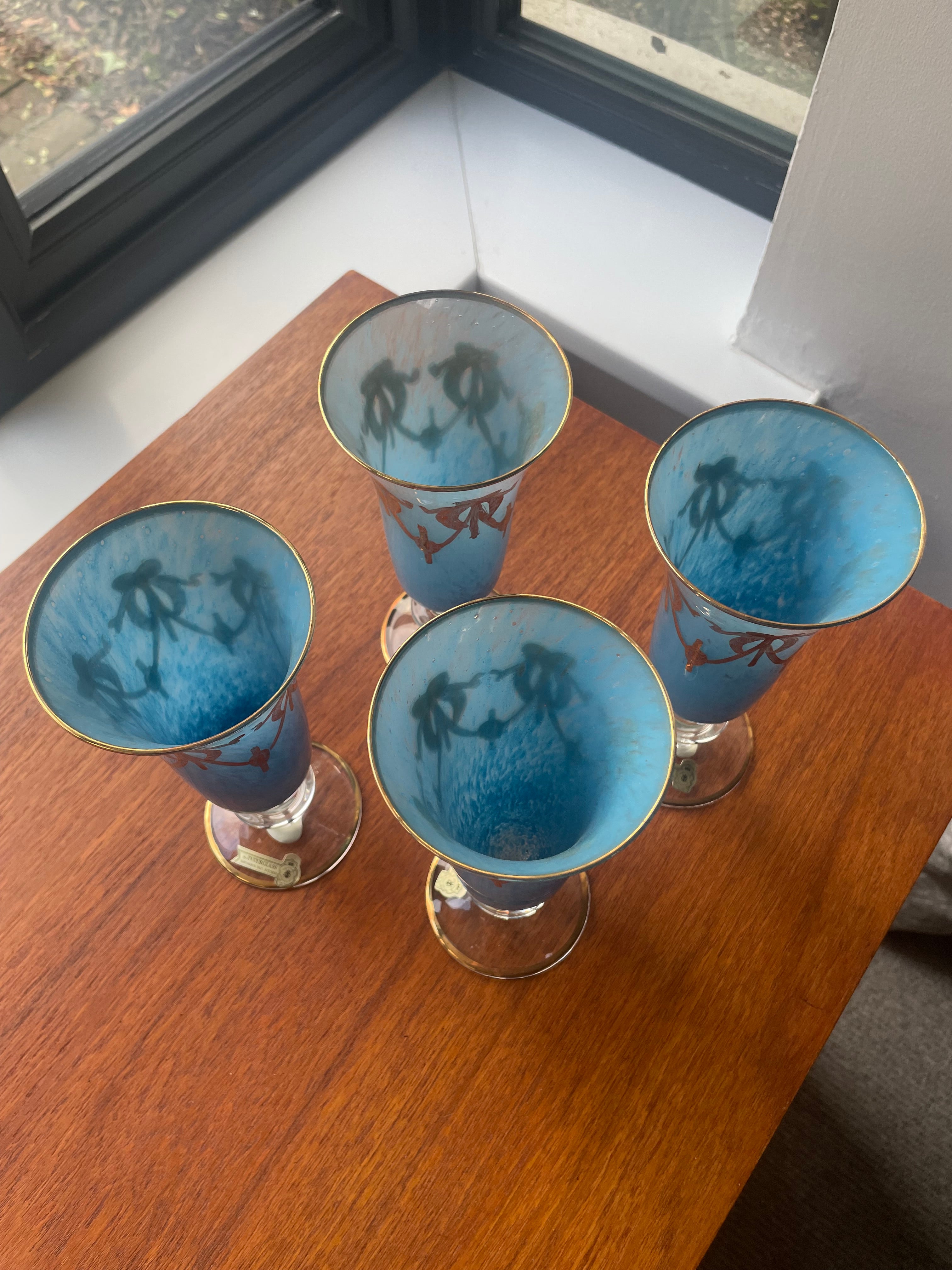 Mid-century Medici 24k set of four Goblets