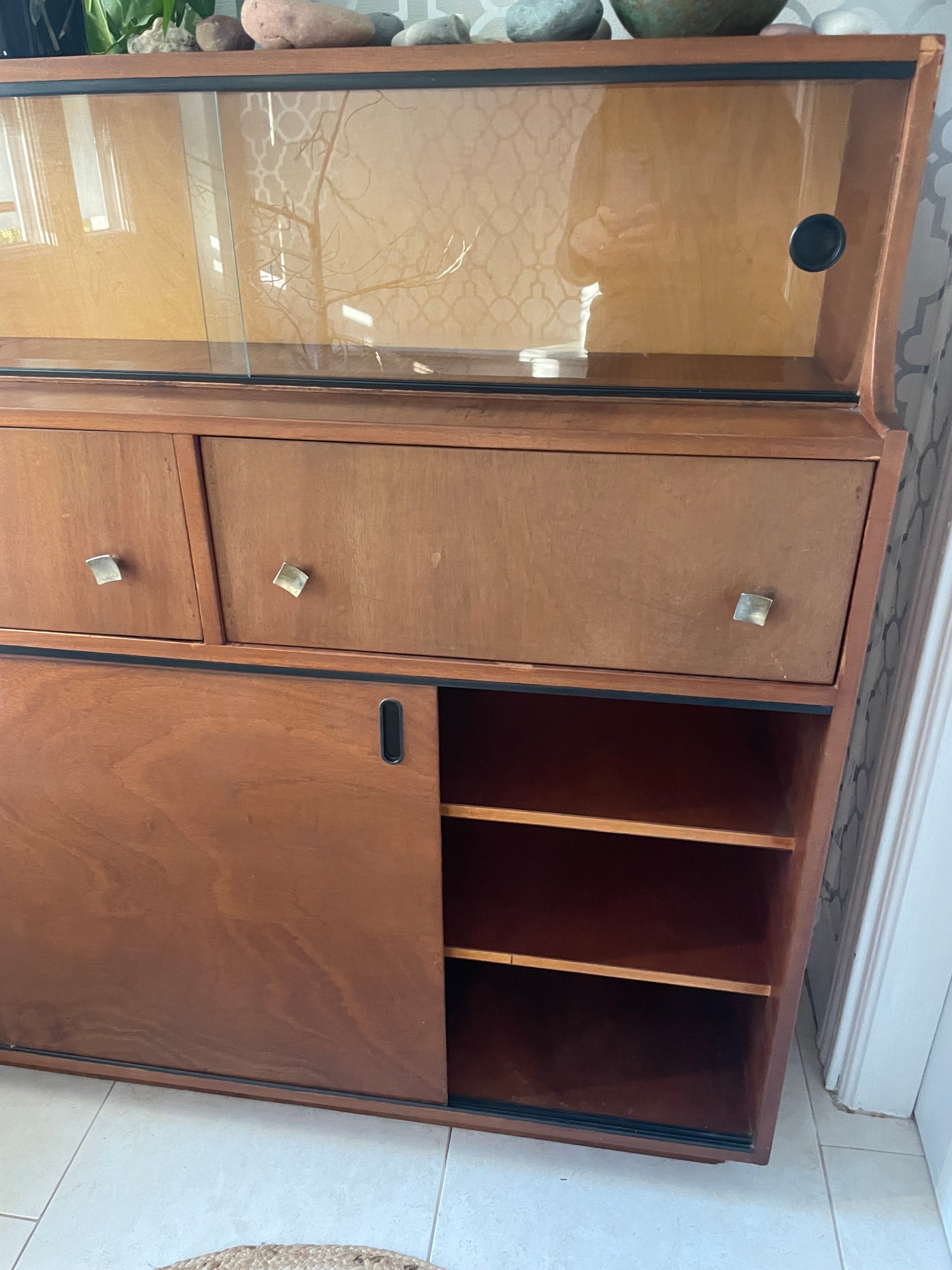 Mid Century modern minimalist display cabinet