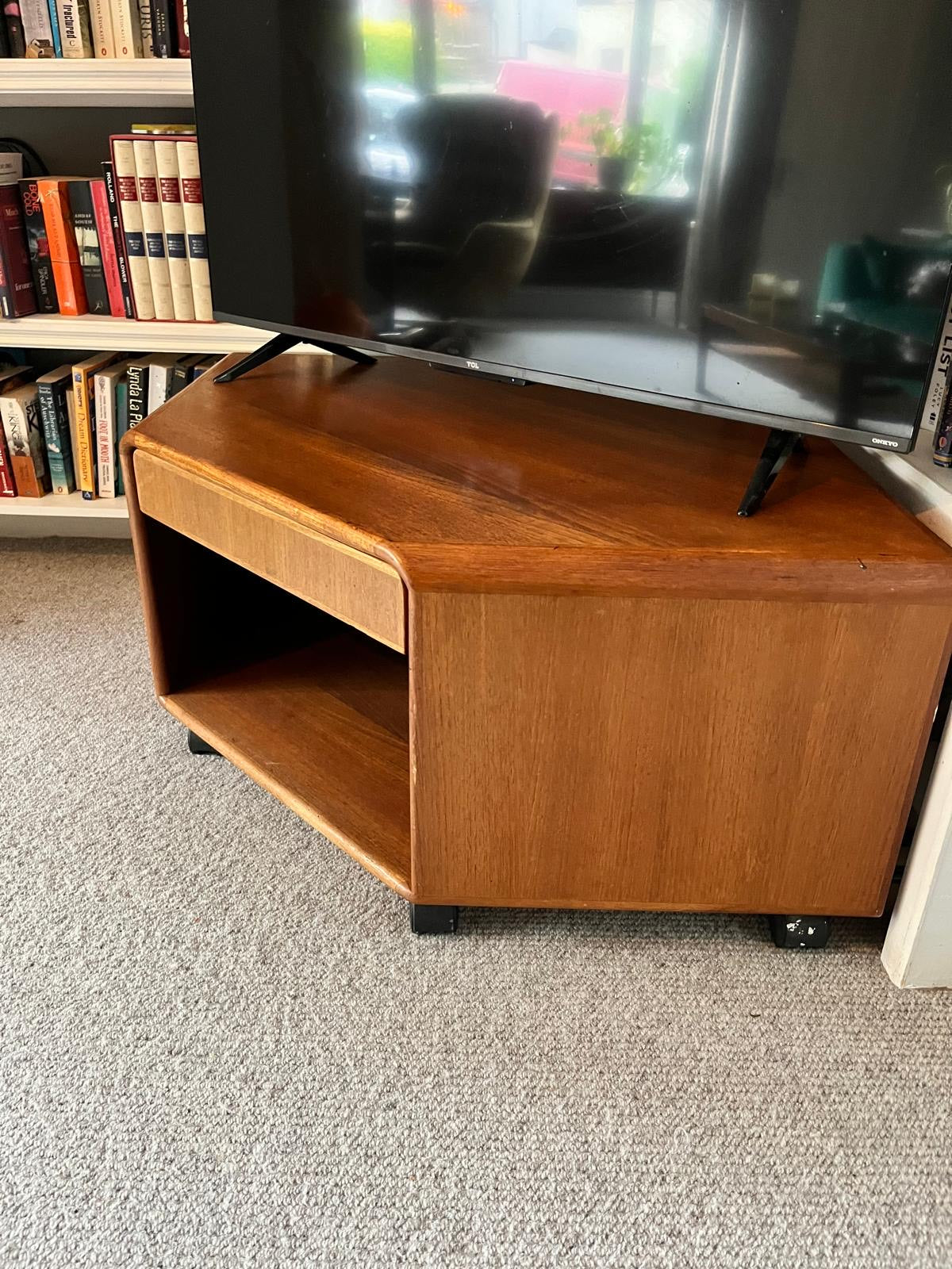 Mid Century teak media unit with hidden drawer