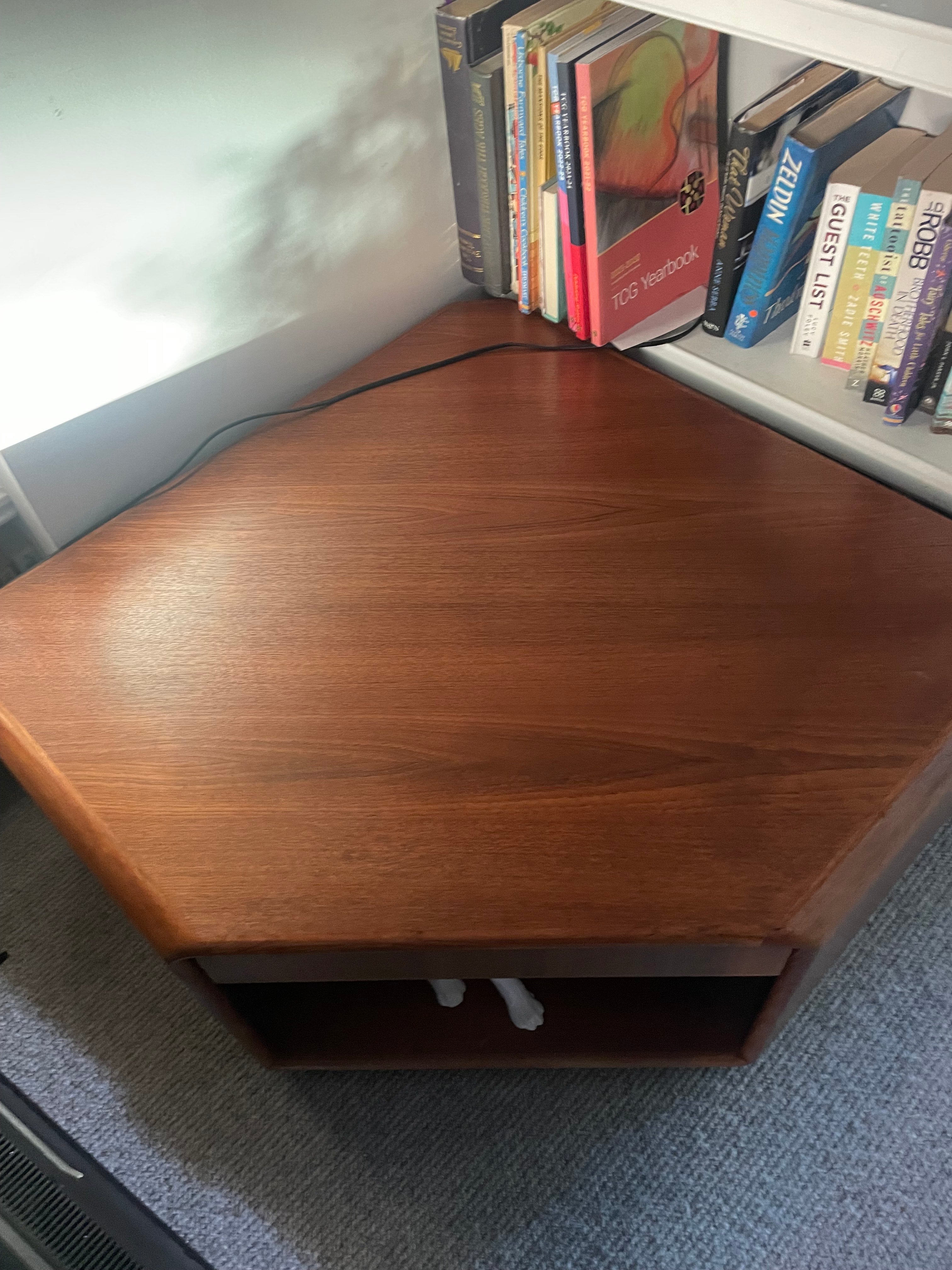 Mid Century teak media unit with hidden drawer