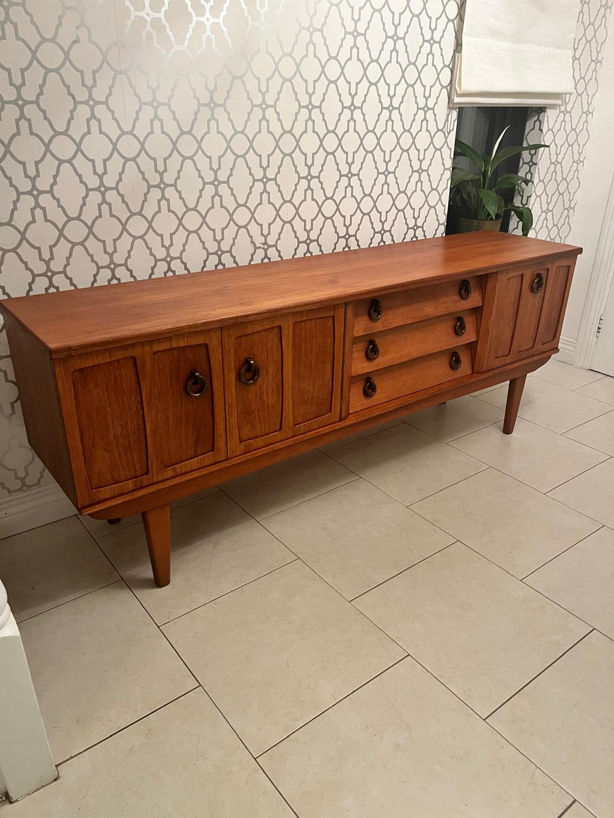 Mid century Danish style modern teak sideboard by Beautility