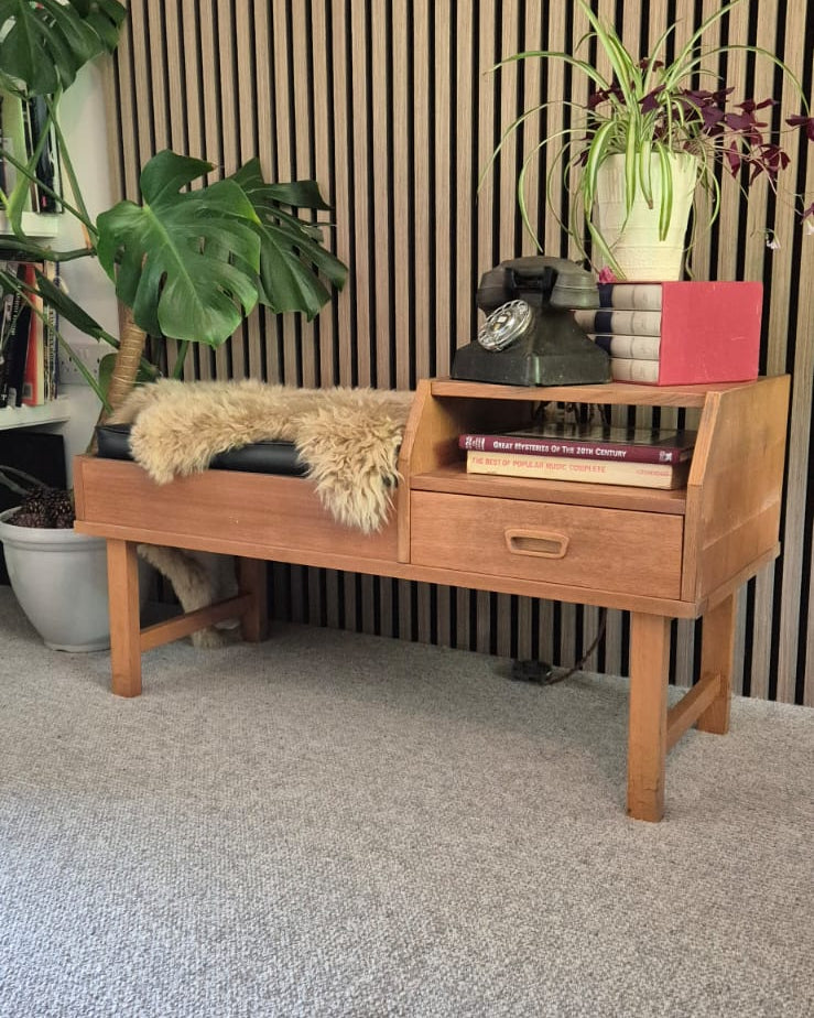 mid century teak telephone desk by Grace & Joy Furniture