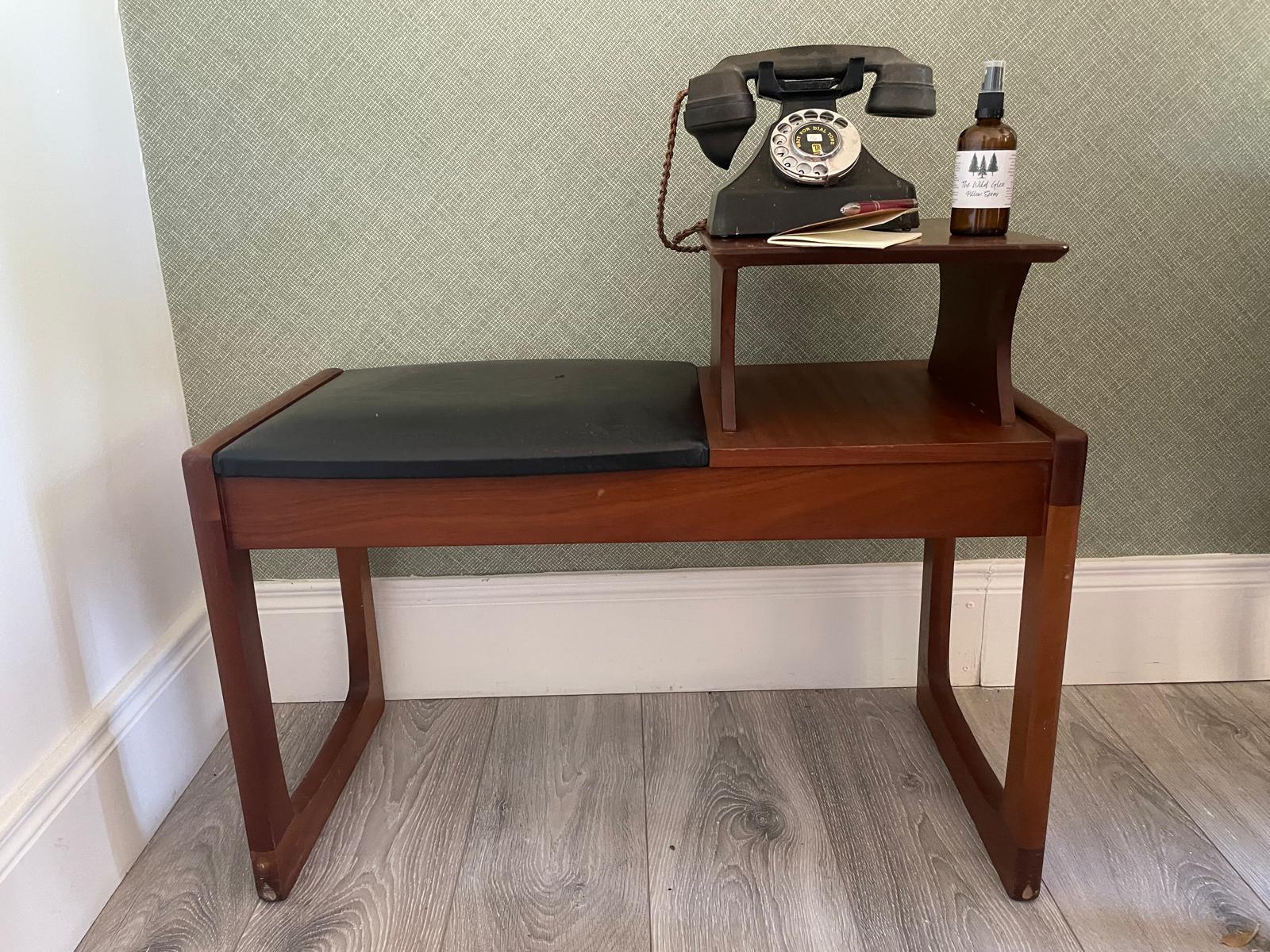 Mid century teak telephone table by Grace & Joy Furniture