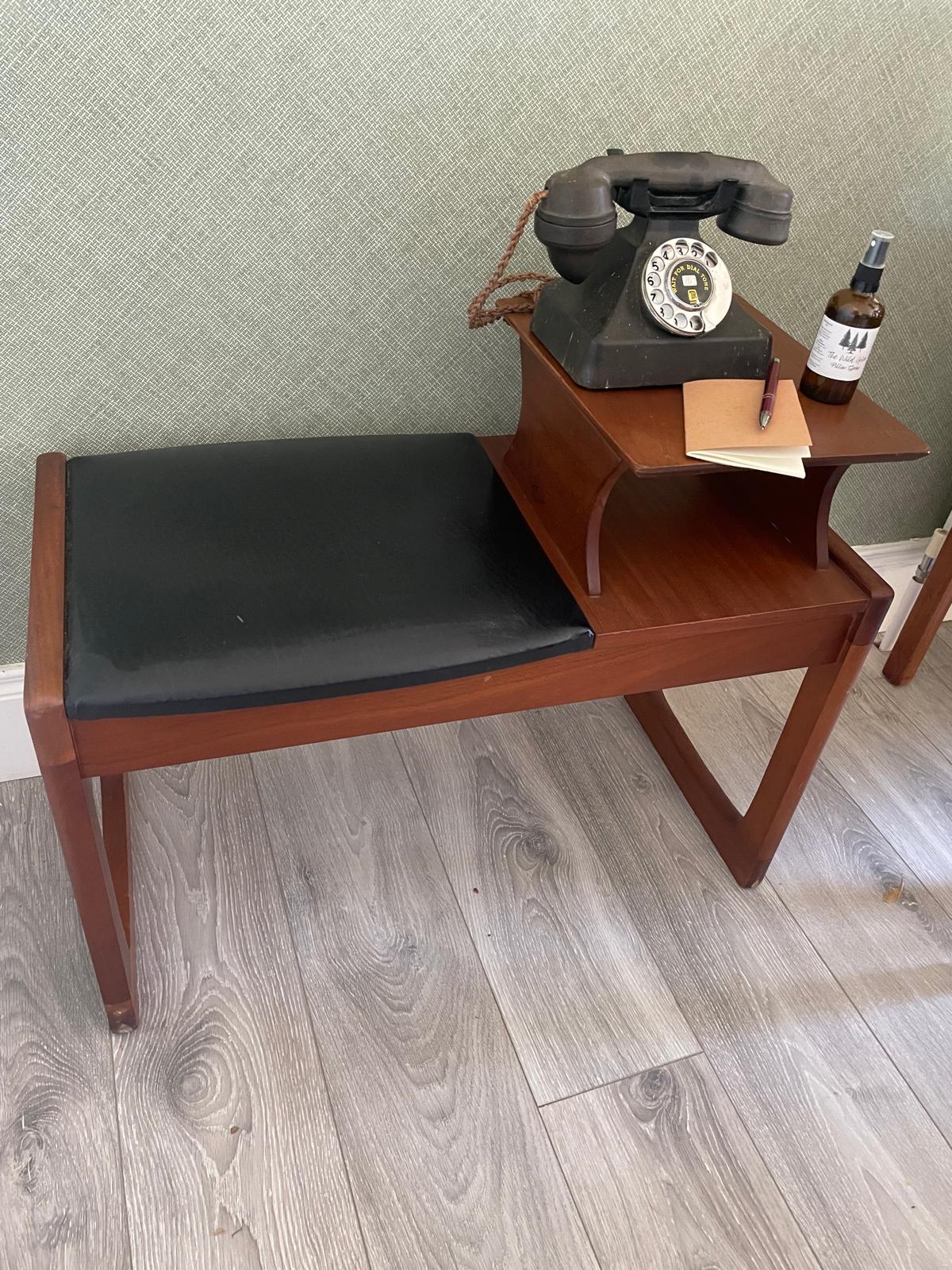 Mid century teak telephone table by Grace & Joy Furniture