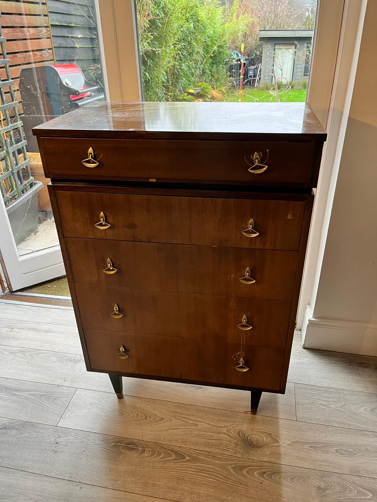 Restored Mid-century tru-style tallboy chest