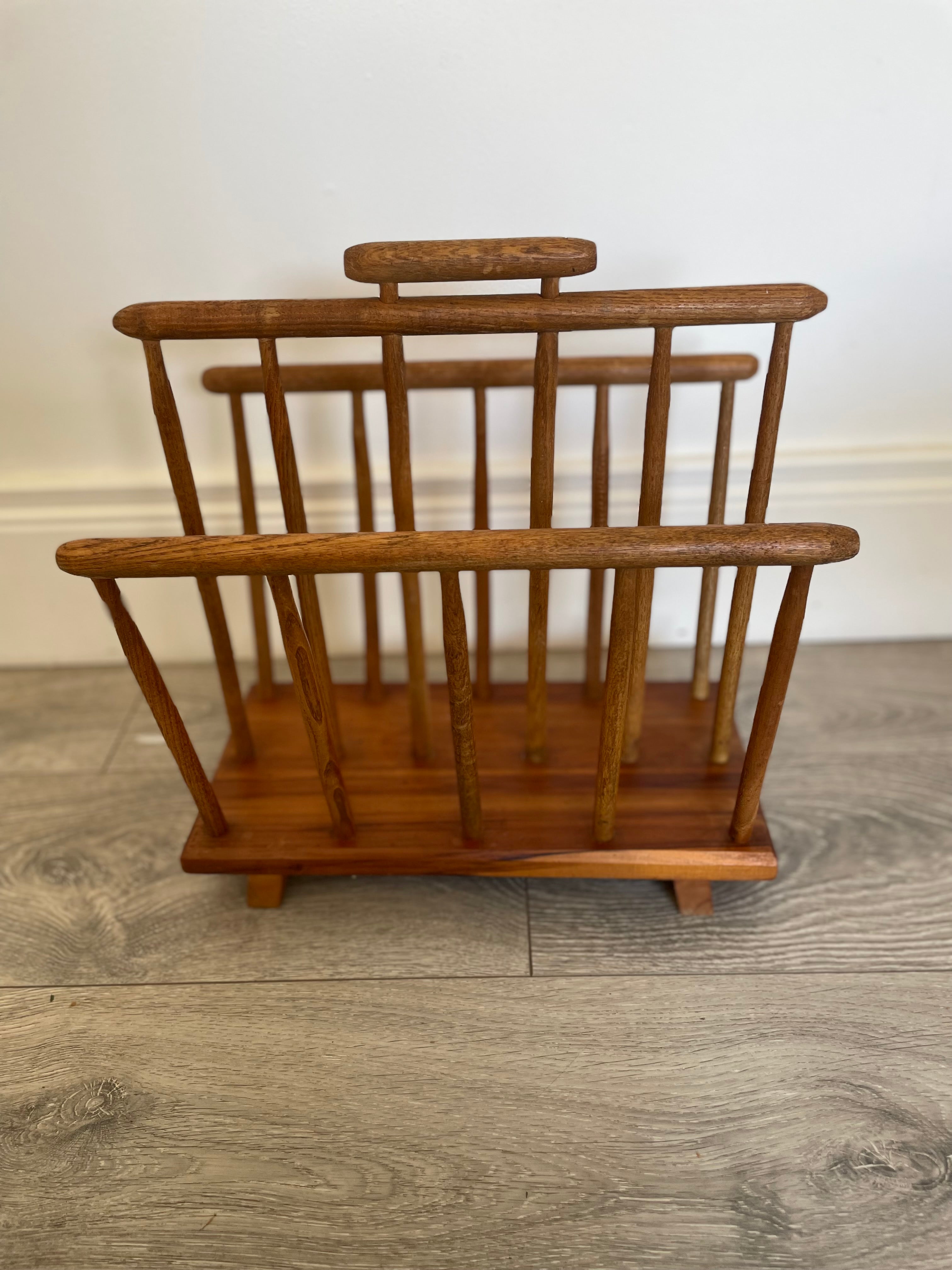 Mid century wooden magazine rack by Grace & Joy Furniture