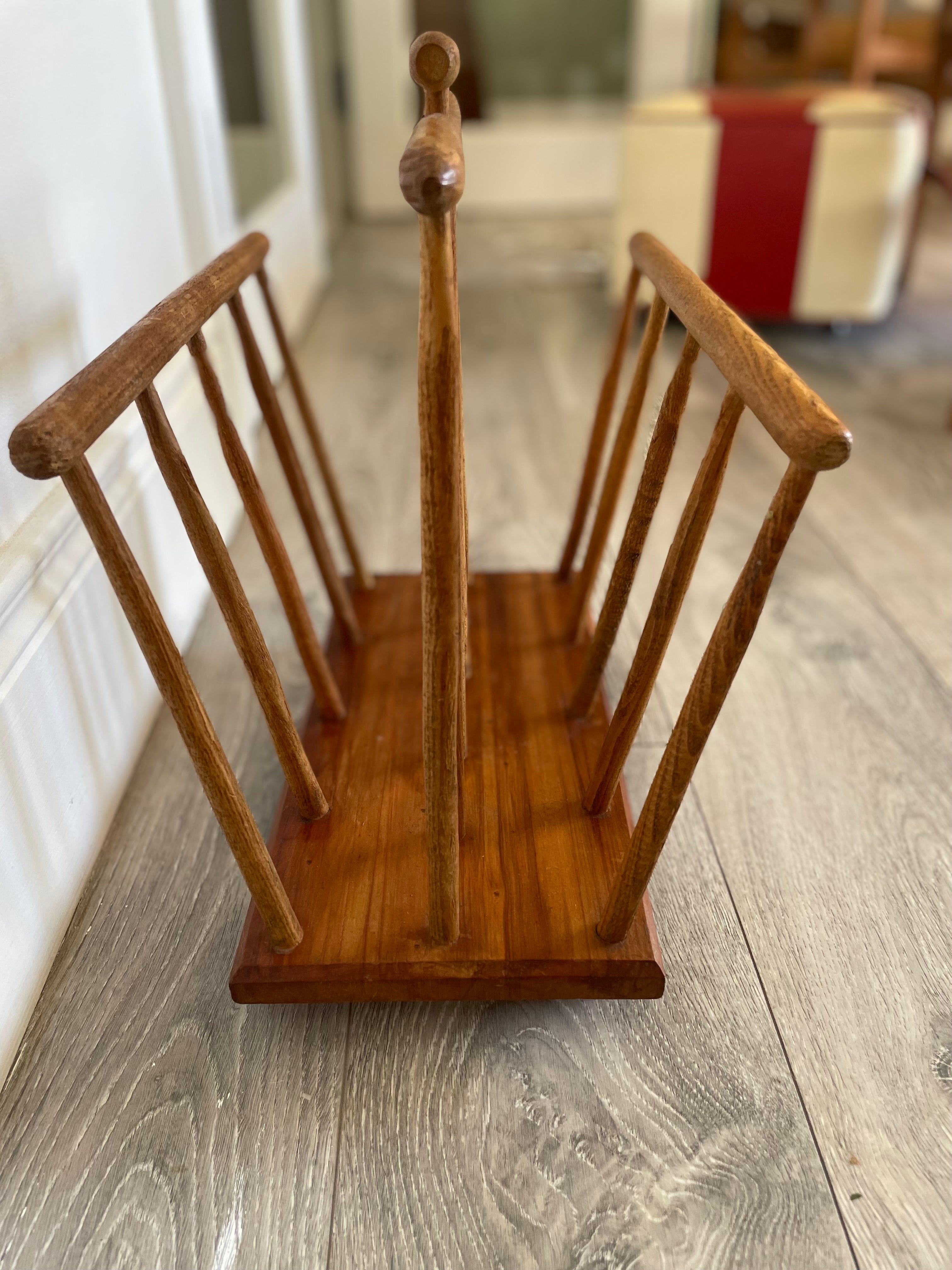 Mid century wooden magazine rack by Grace & Joy Furniture