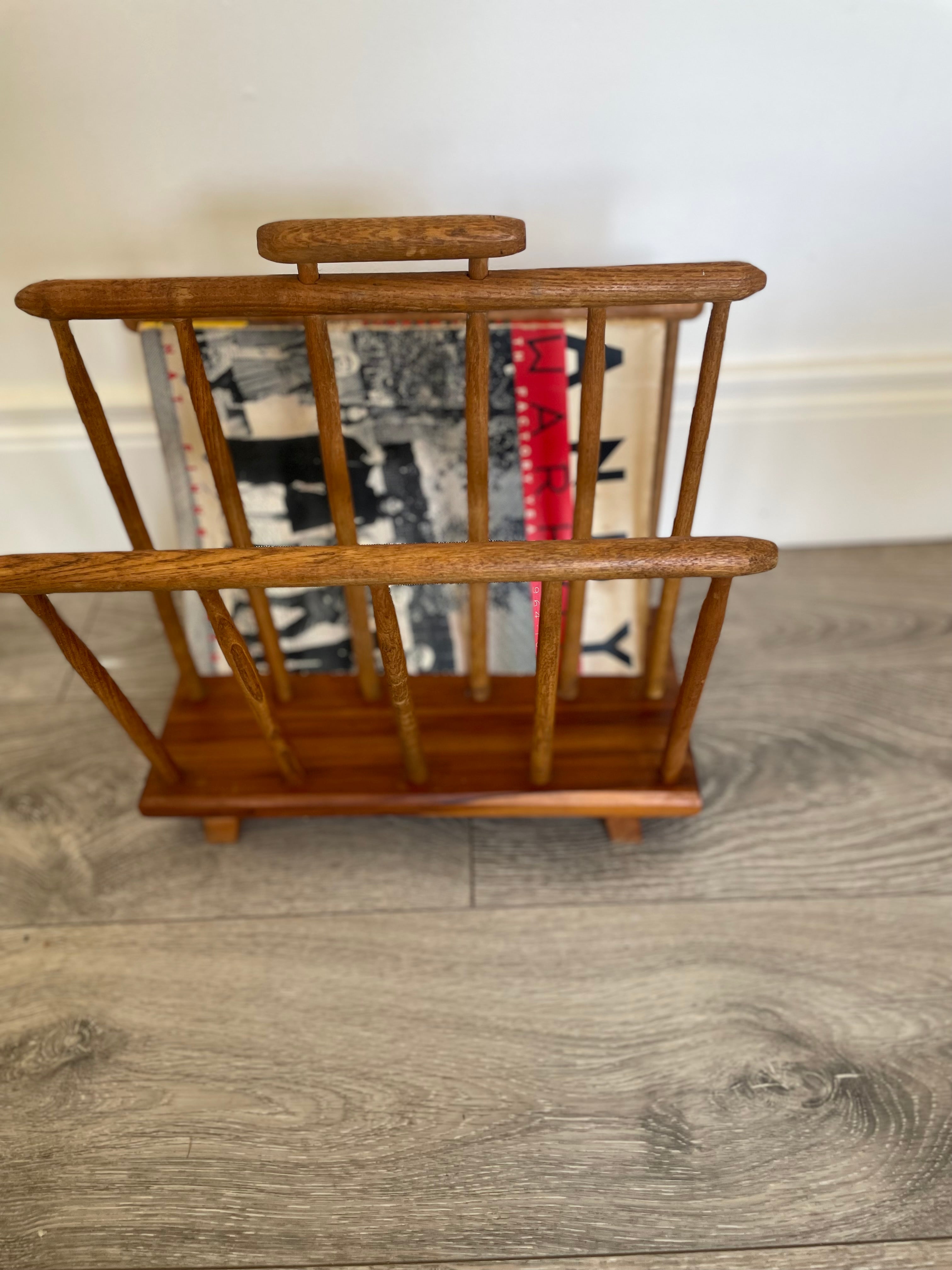 Mid century wooden magazine rack by Grace & Joy Furniture