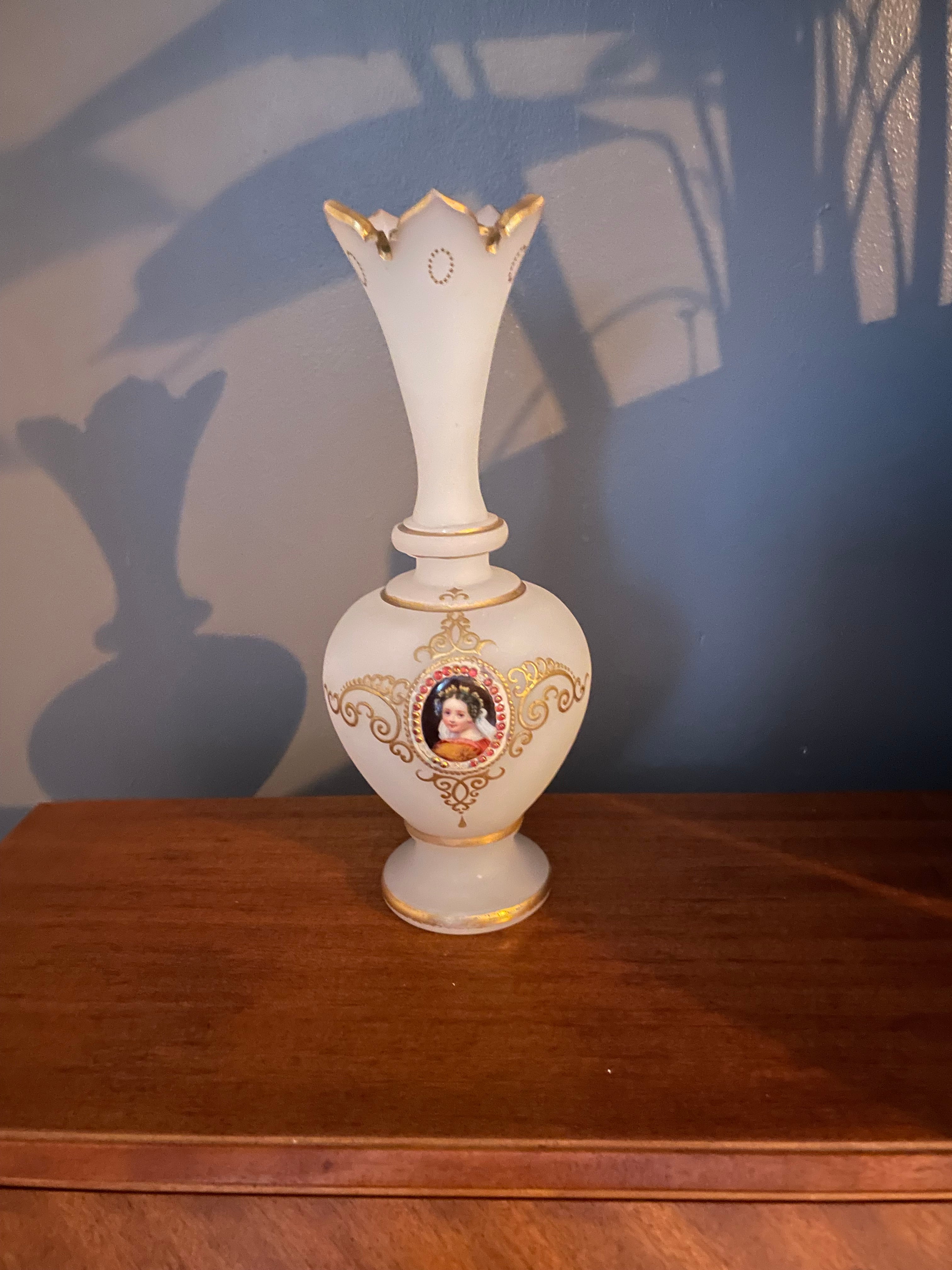 Bohemian Opaline Glass Vase