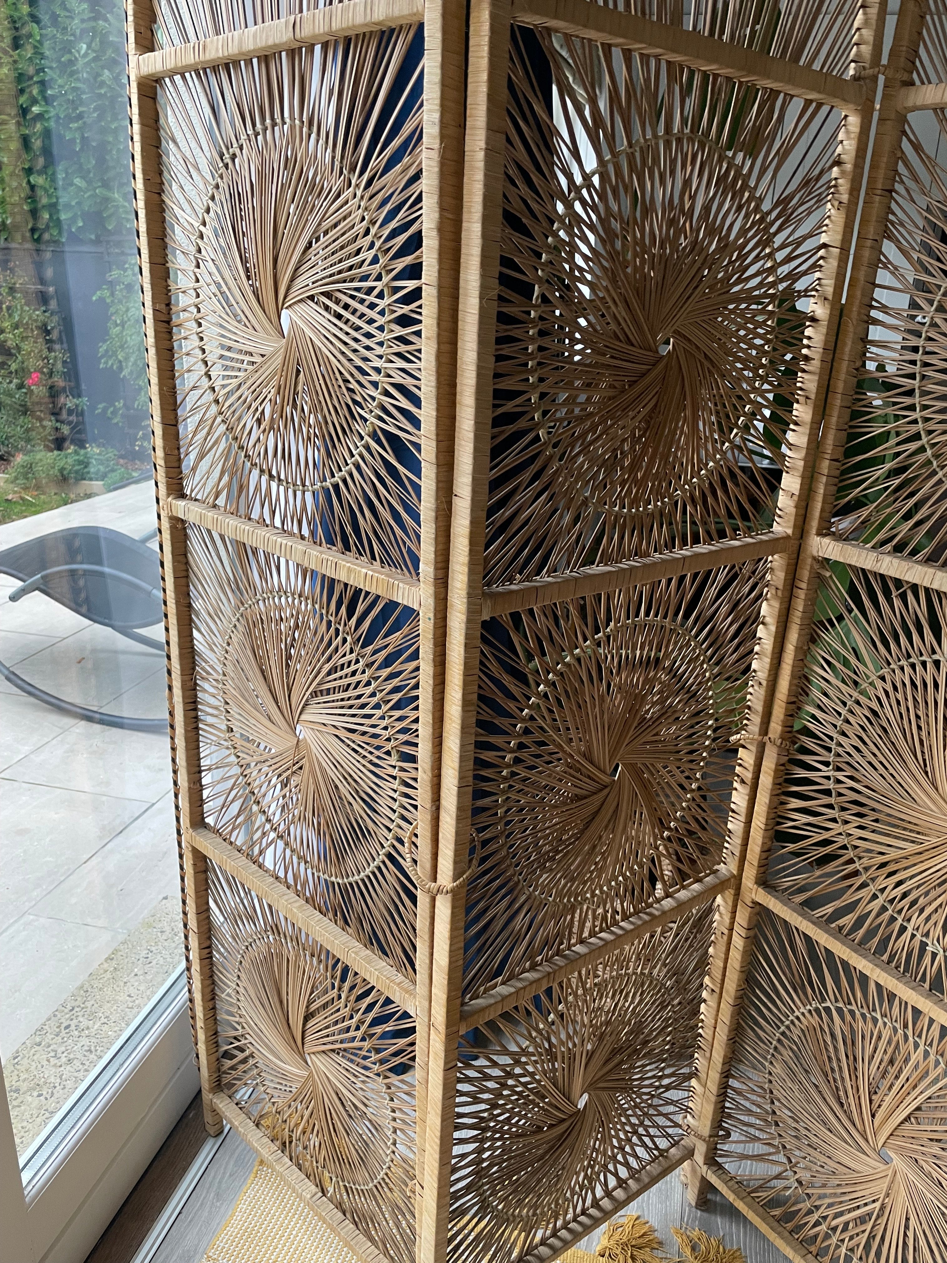 Rattan Room Sunburst Divider