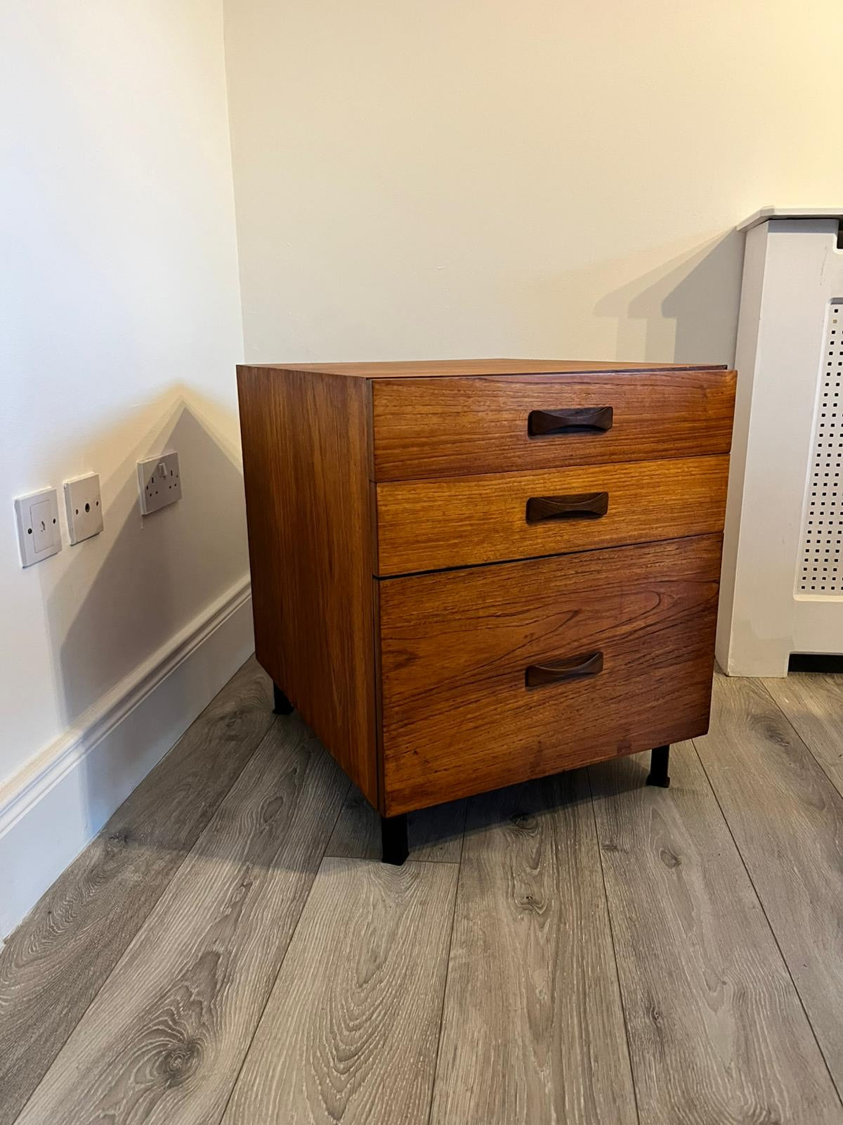 Restored mid century solid wood office cabinet