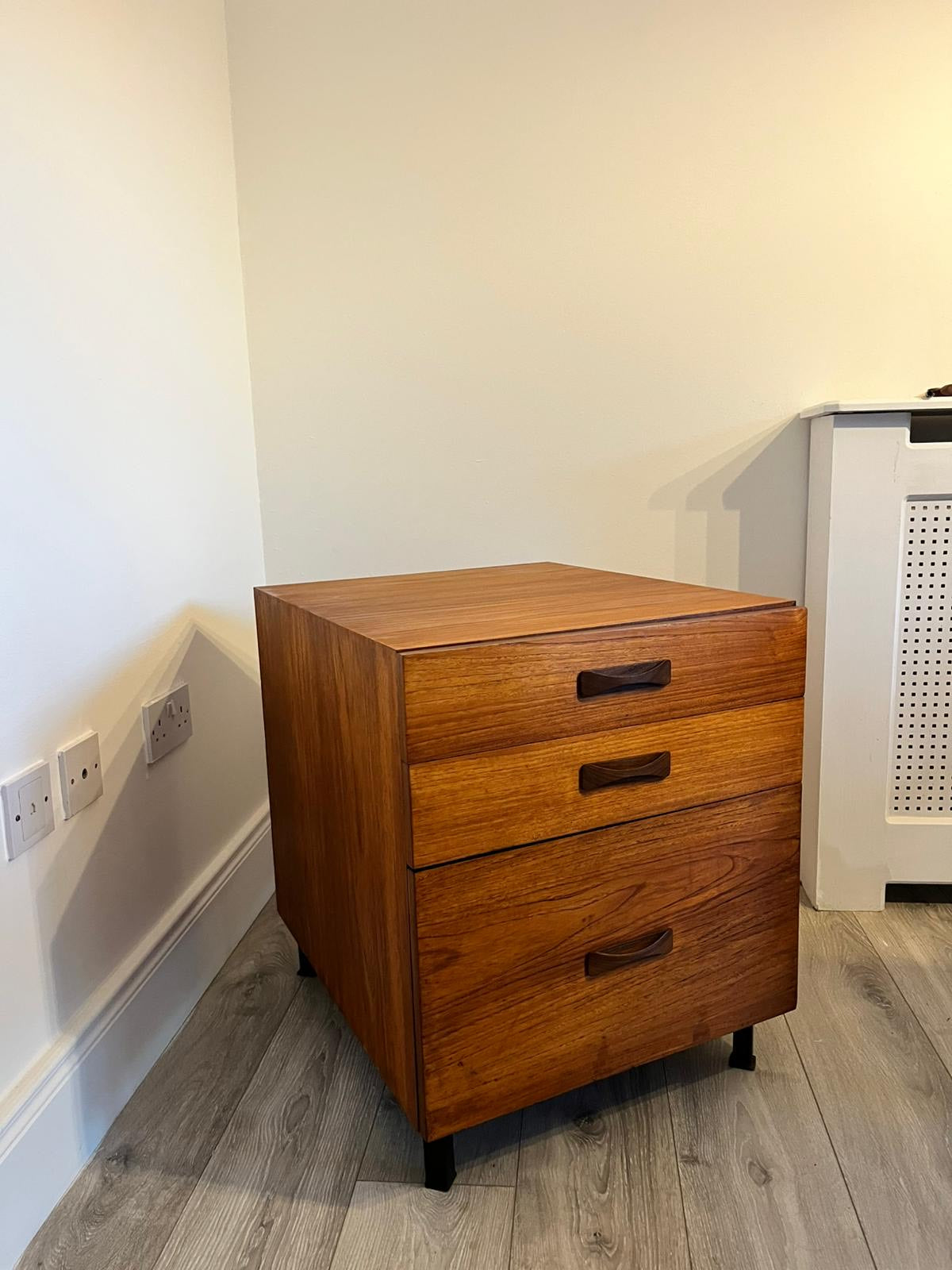 Restored mid century solid wood office cabinet