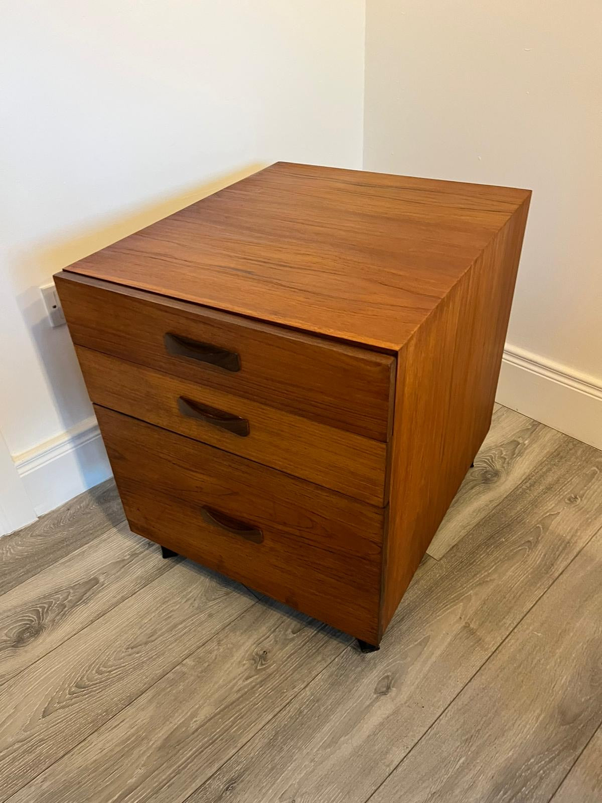 Restored mid century solid wood office cabinet