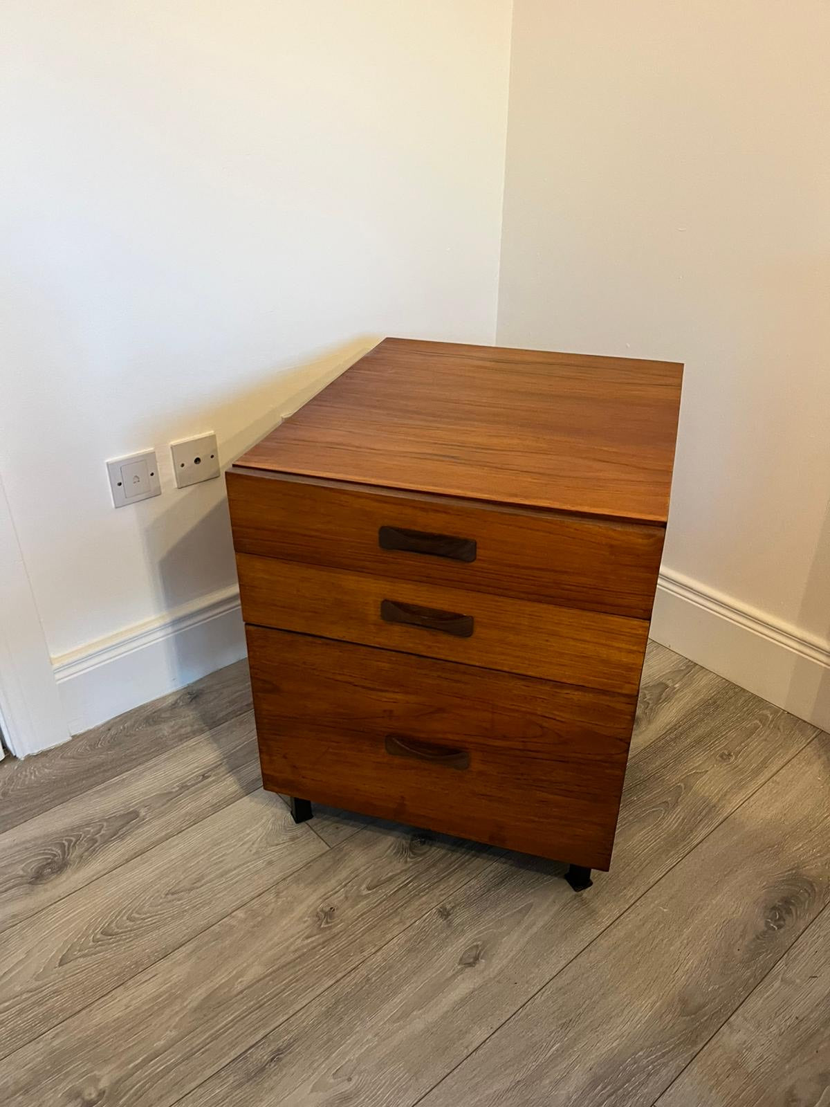Restored mid century solid wood office cabinet