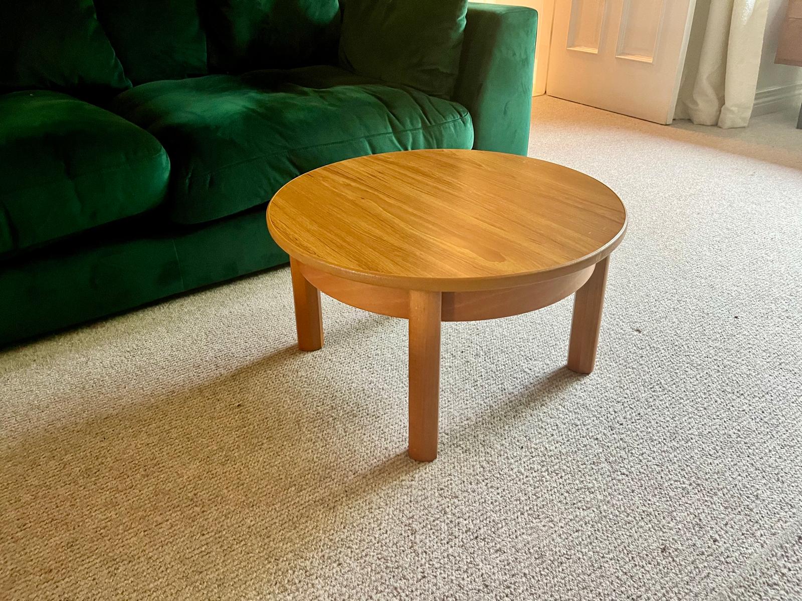 Small teak and beech coffee table by Grace & Joy
