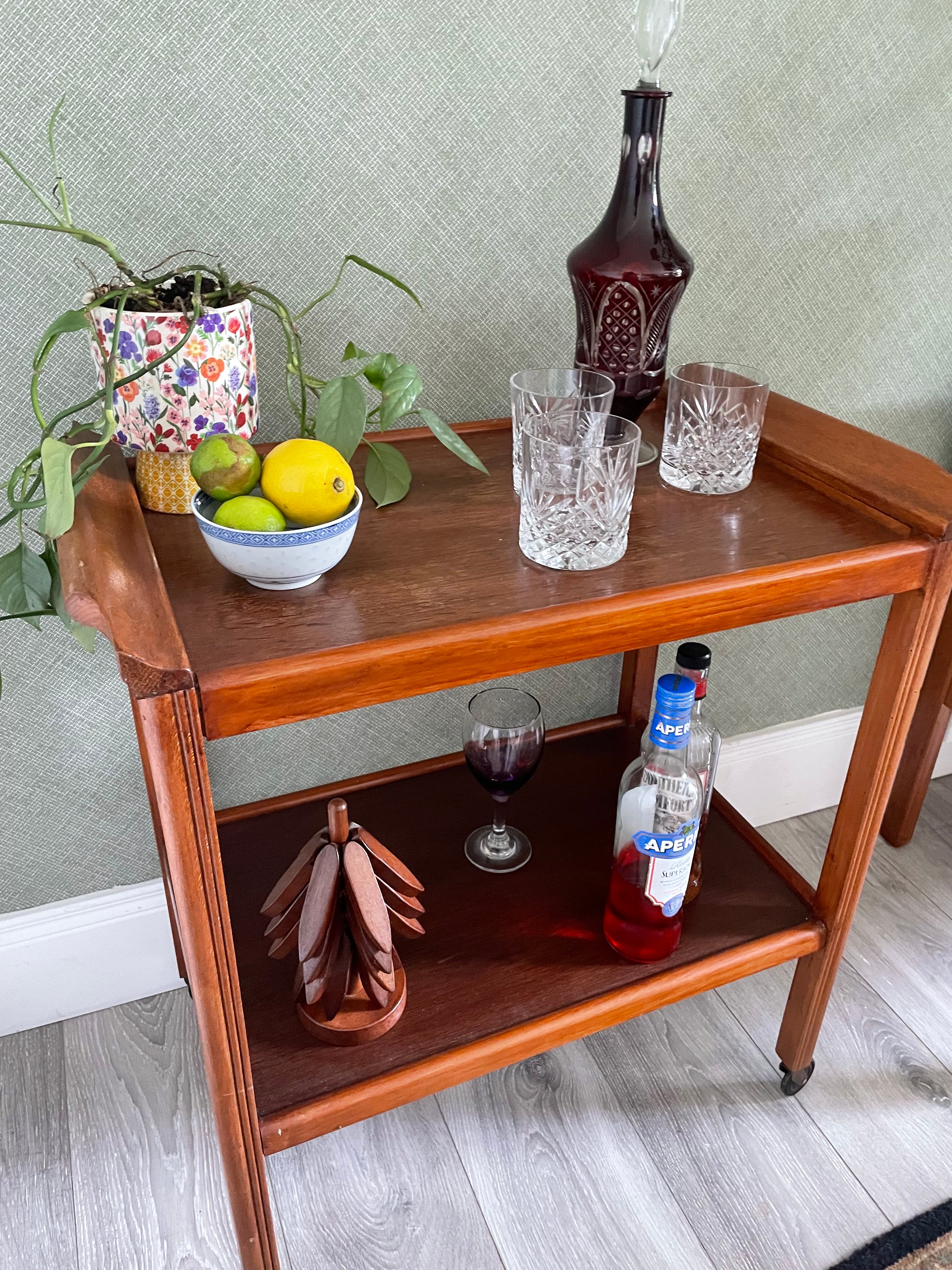 Mid Century Teak & beech drink trolley by Grace & Joy Furniture