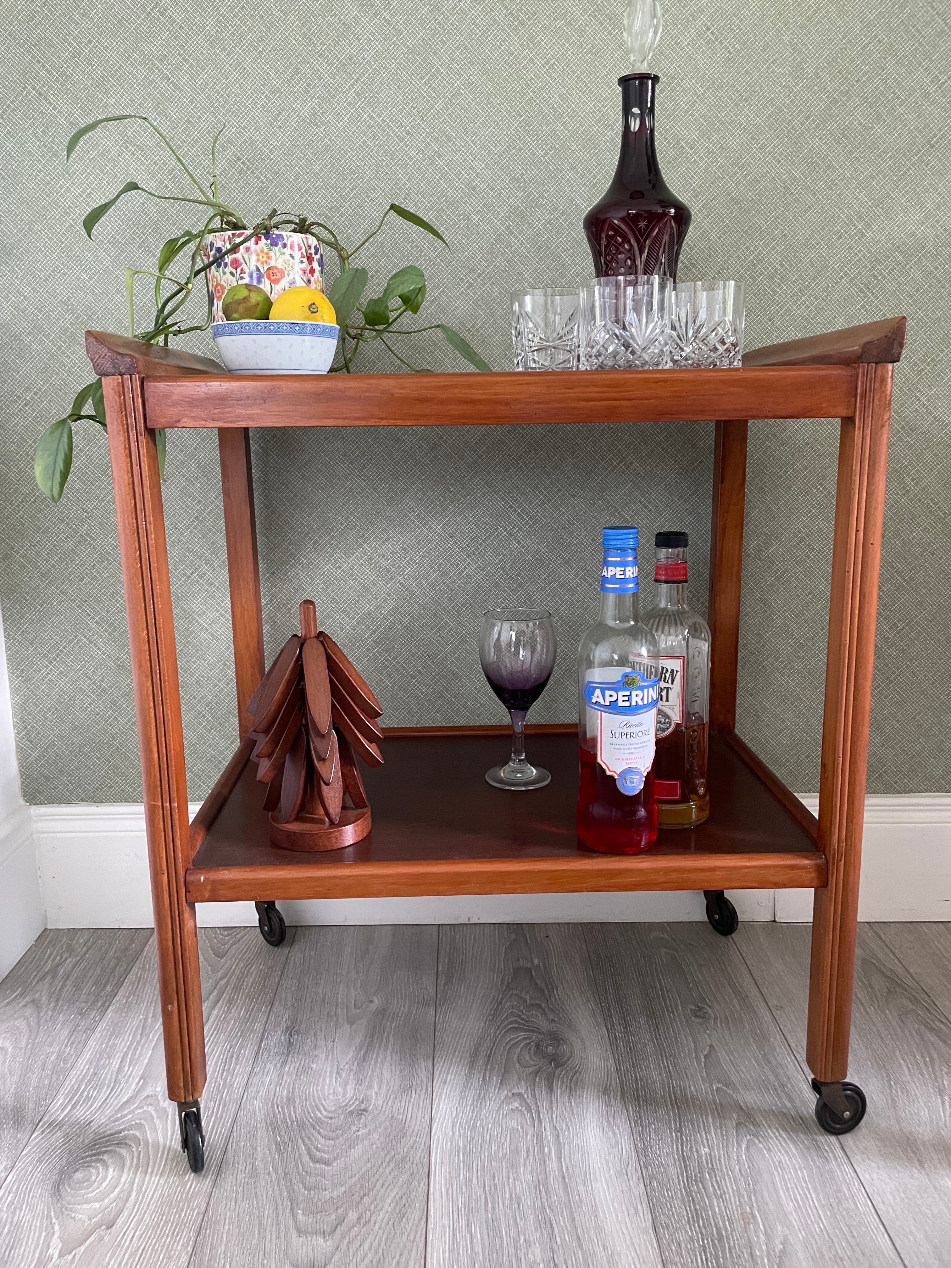 Mid Century Teak & beech drink trolley by Grace & Joy Furniture