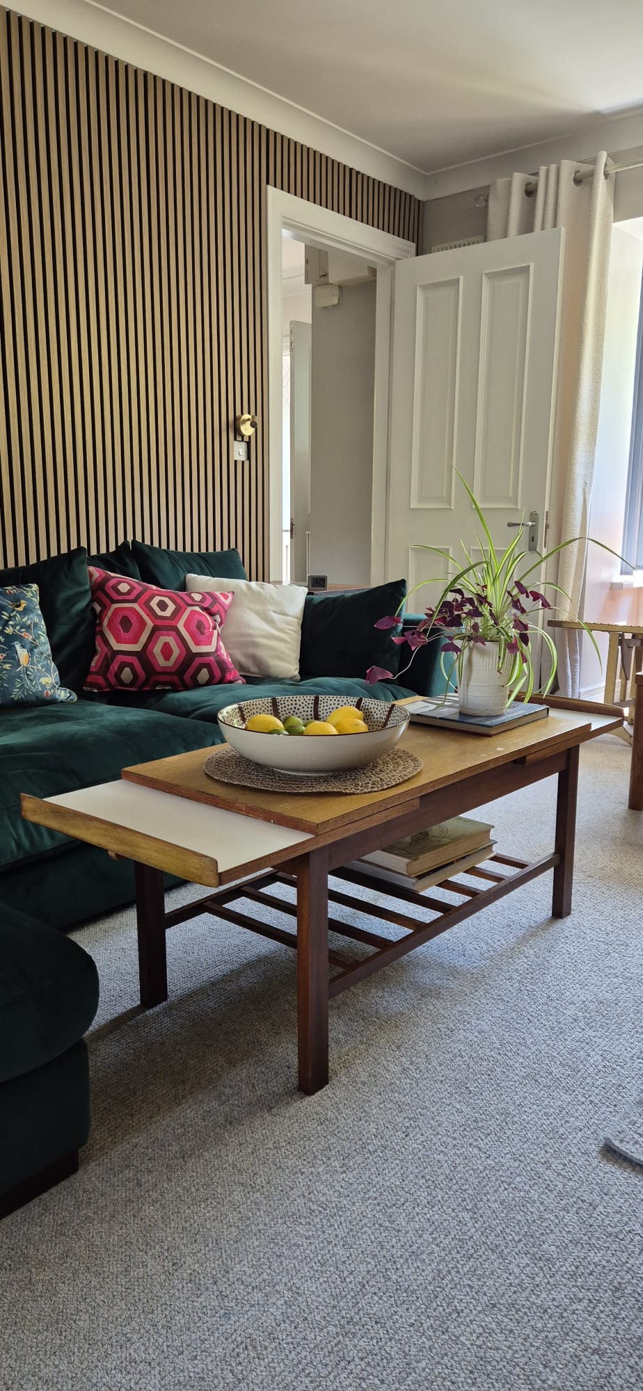 Mid Century teak two tier extendable coffee table by Grace & Joy Furniture