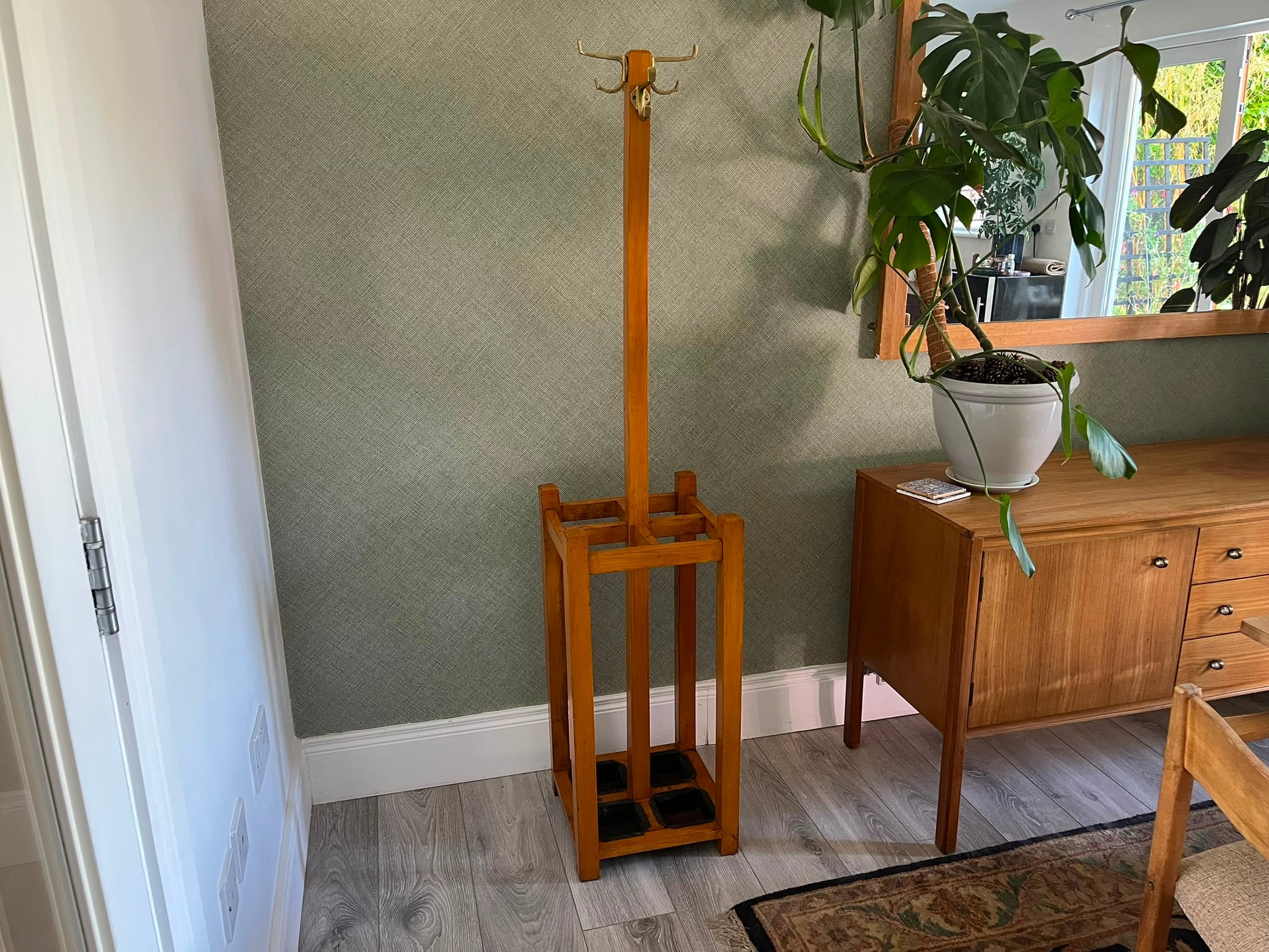 arts and crafts hallway coat and umbrella stand by Grace & Joy Furniture.