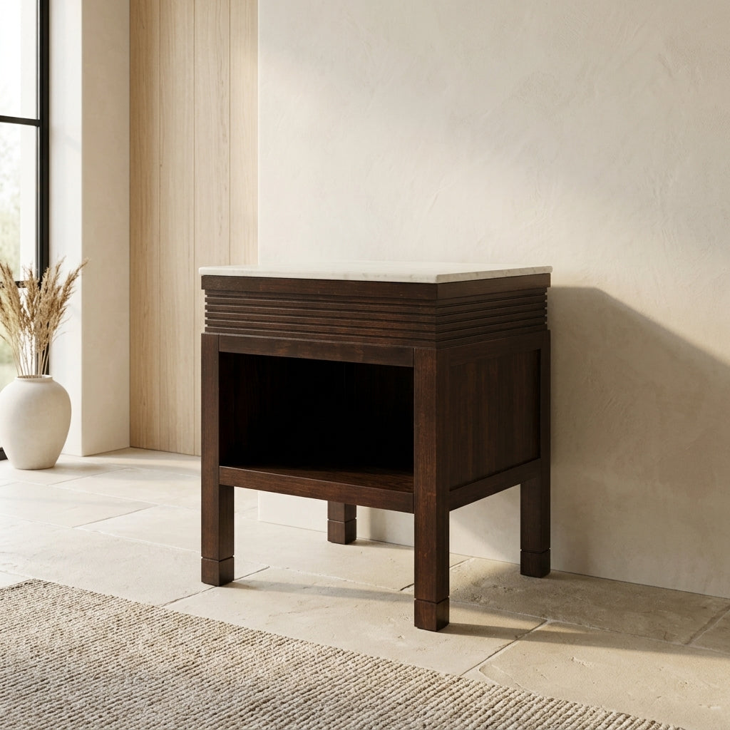 Pair of marble top end tables