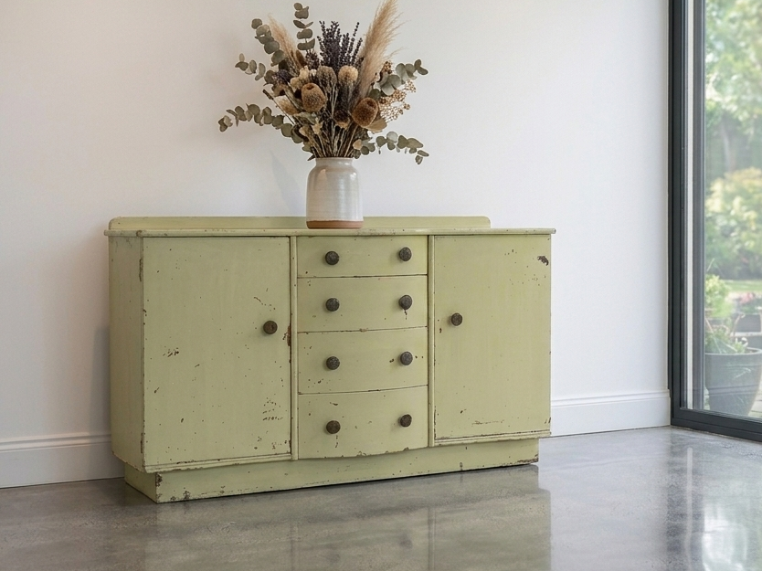 Pale Lime Vintage Dresser