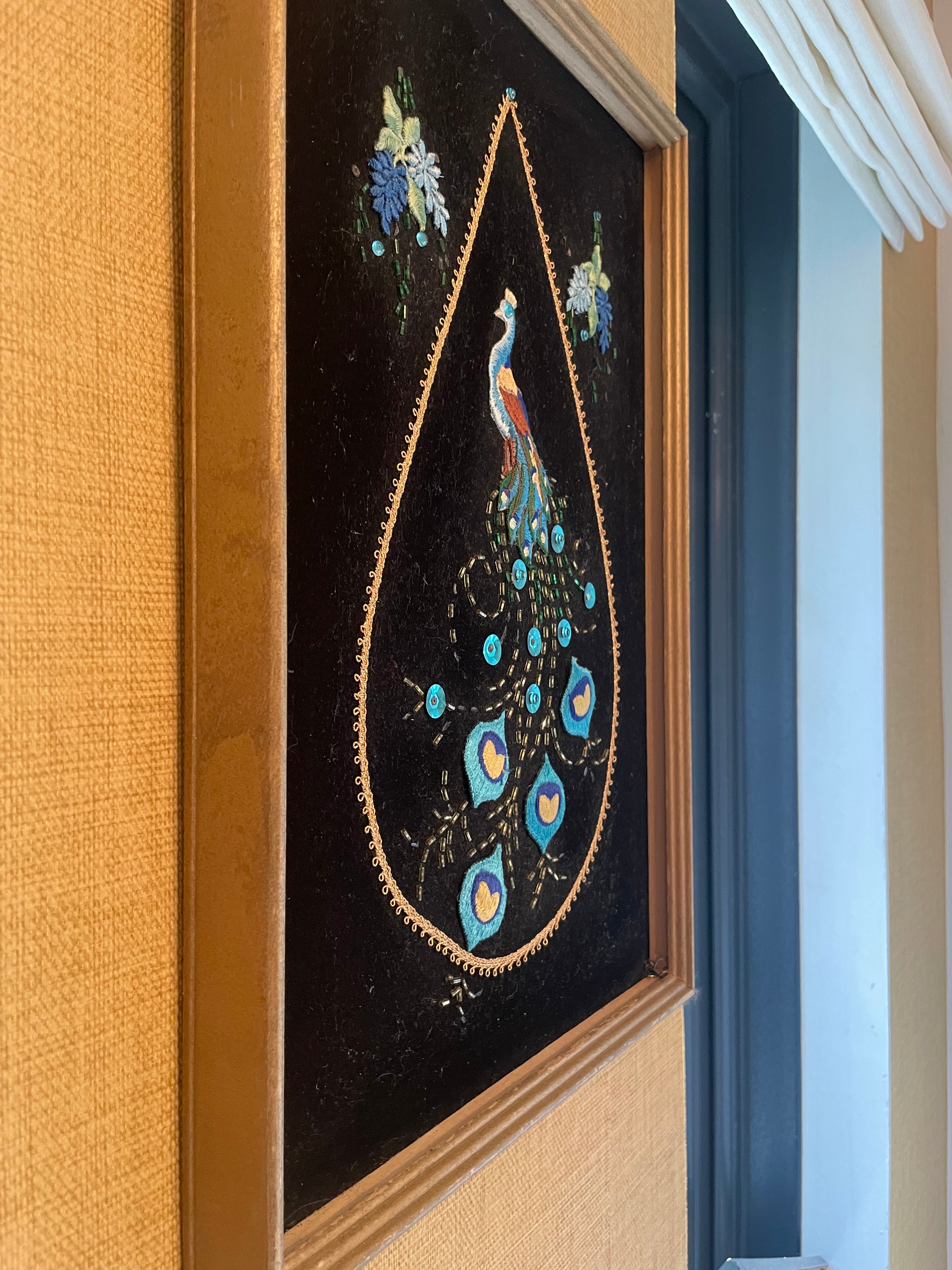 Vintage 1970's velvet wall hanging by Grace & Joy Furniture