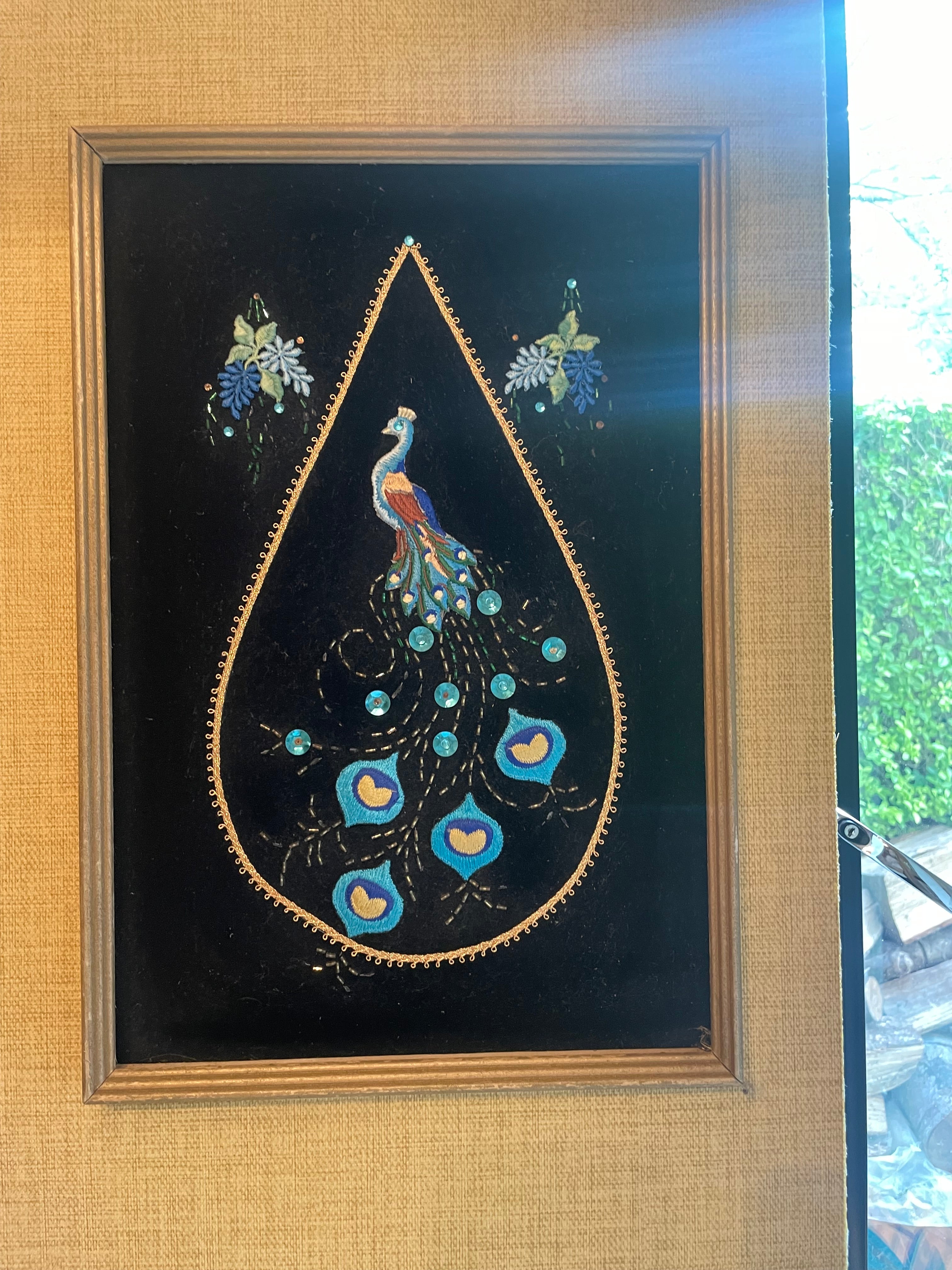 Vintage 1970's velvet wall hanging by Grace & Joy Furniture