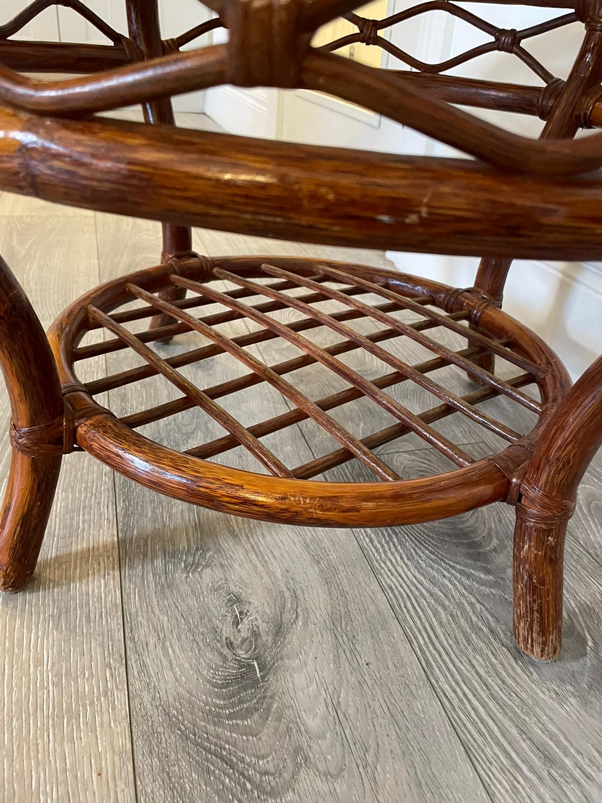 Vintage rattan wicker coffee table