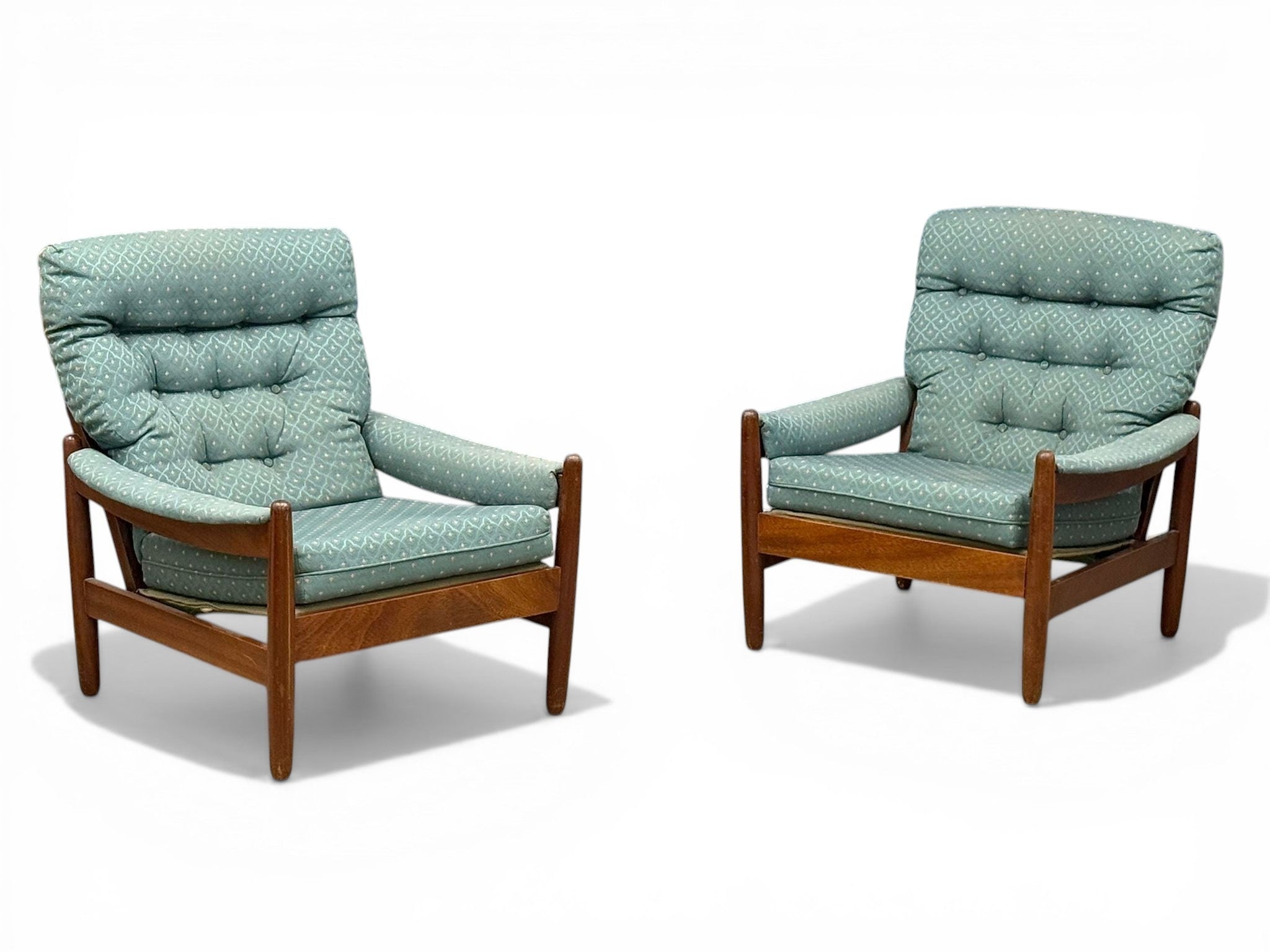 Pair of Teak Framed Armchairs
