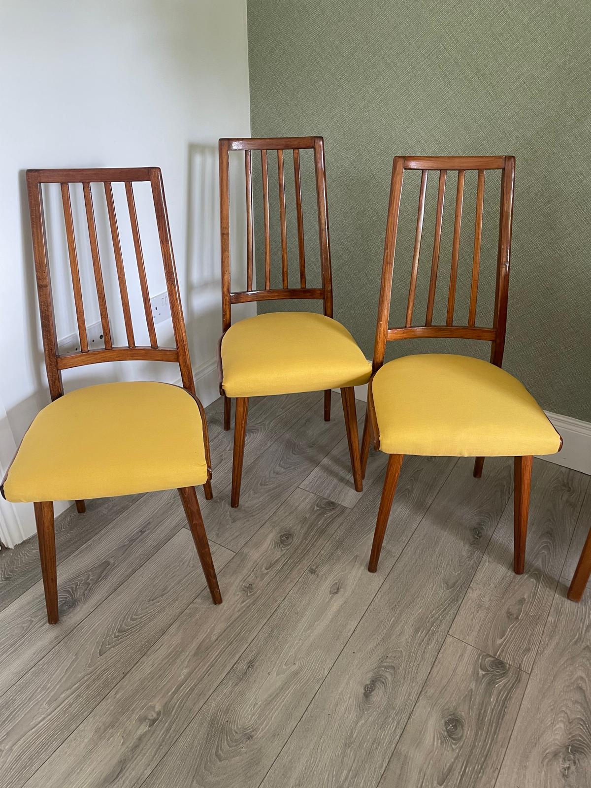 Four reupholstered Czech Dining Chairs
