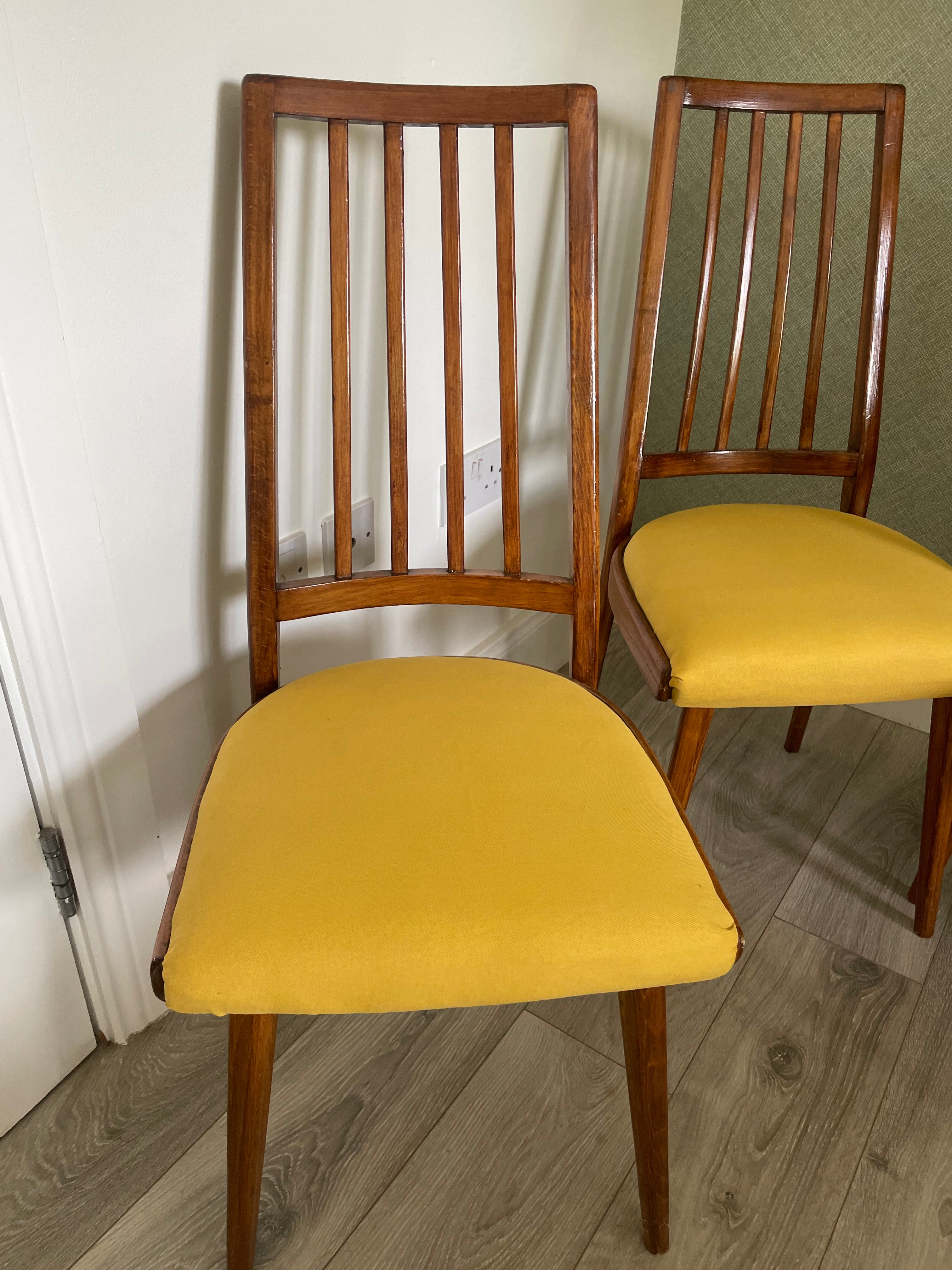 Four reupholstered Czech Dining Chairs

