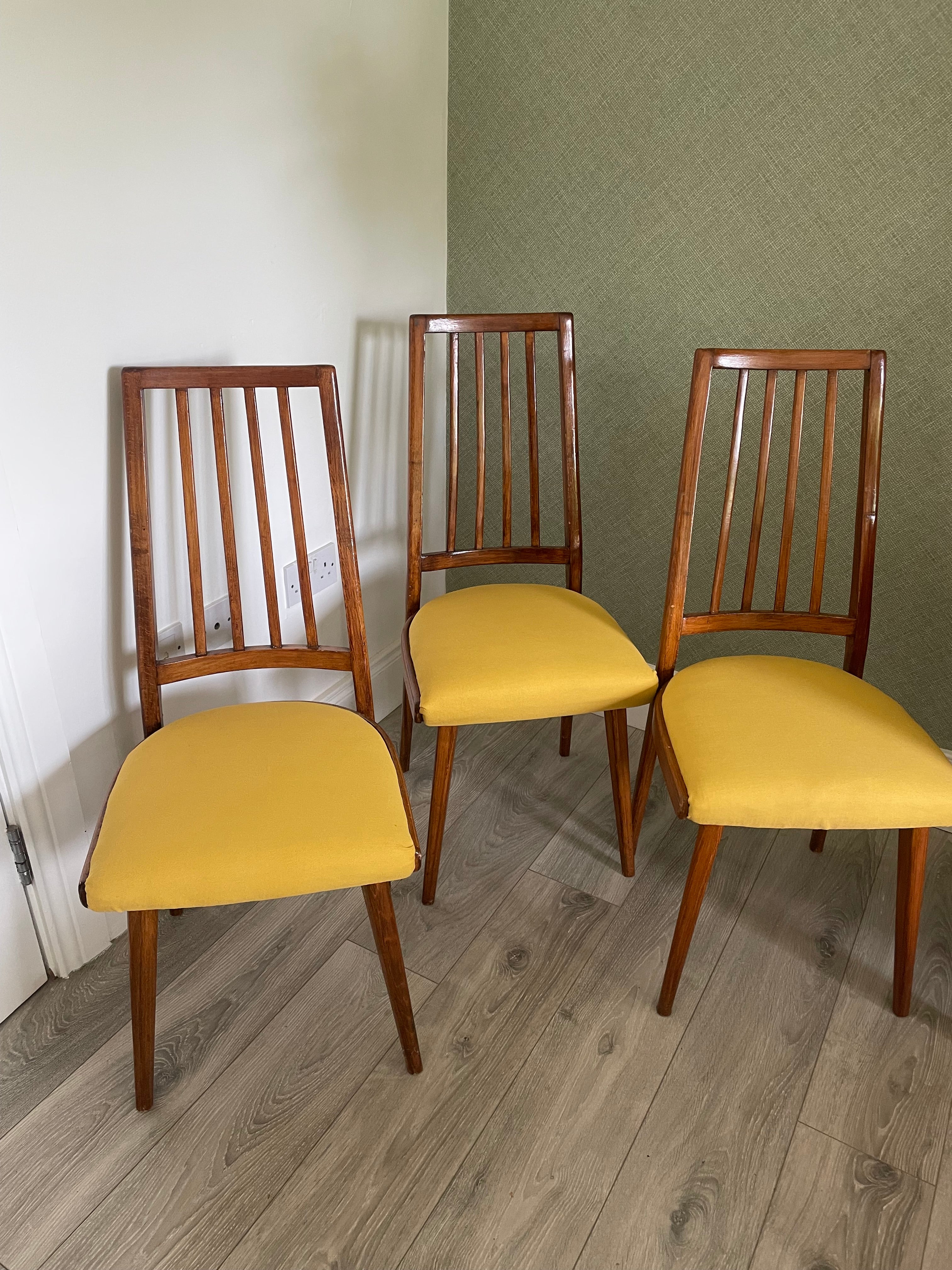 Four reupholstered Czech Dining Chairs
