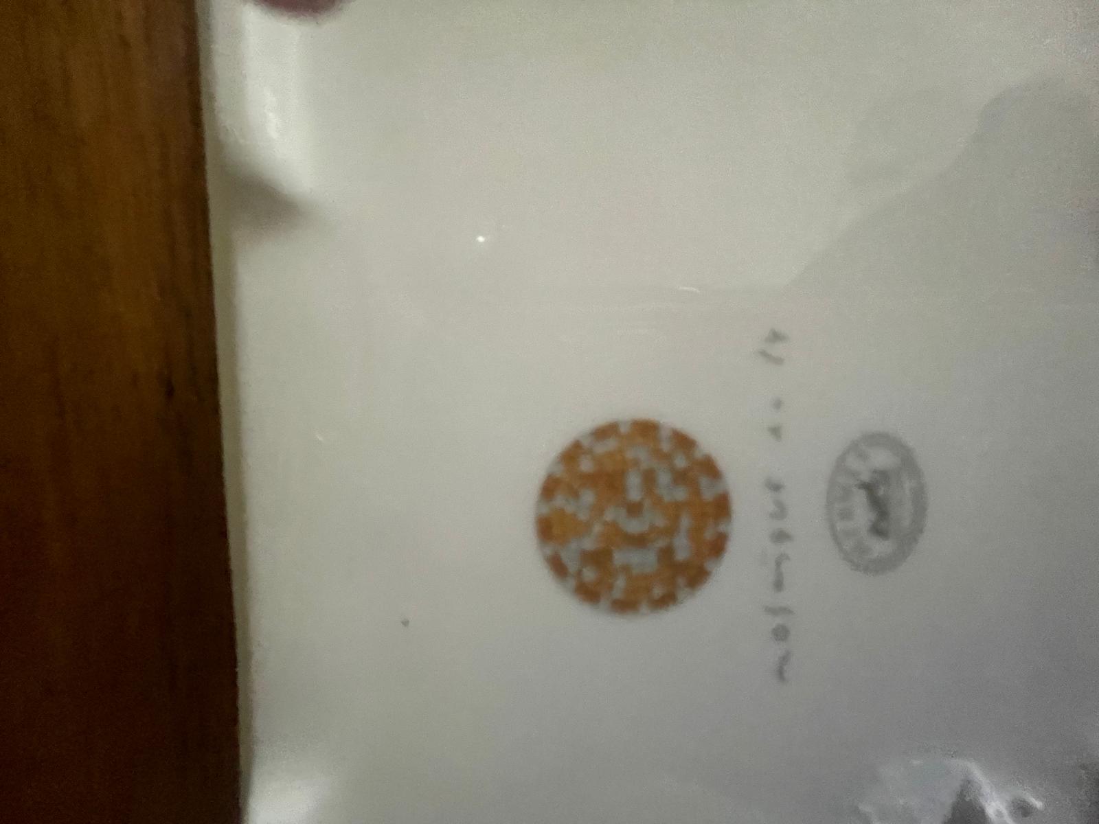 A Hermes Mosaique au 24 Gold Porcelain Ashtray.