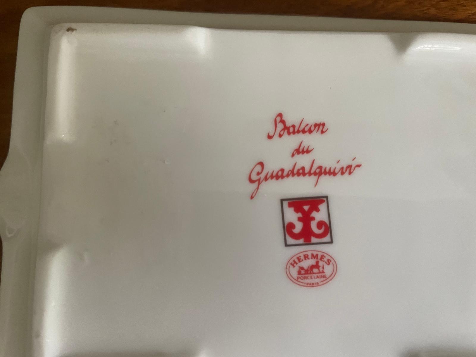 A Hermès Balcon du Guadalquivir Porcelain Ashtray.