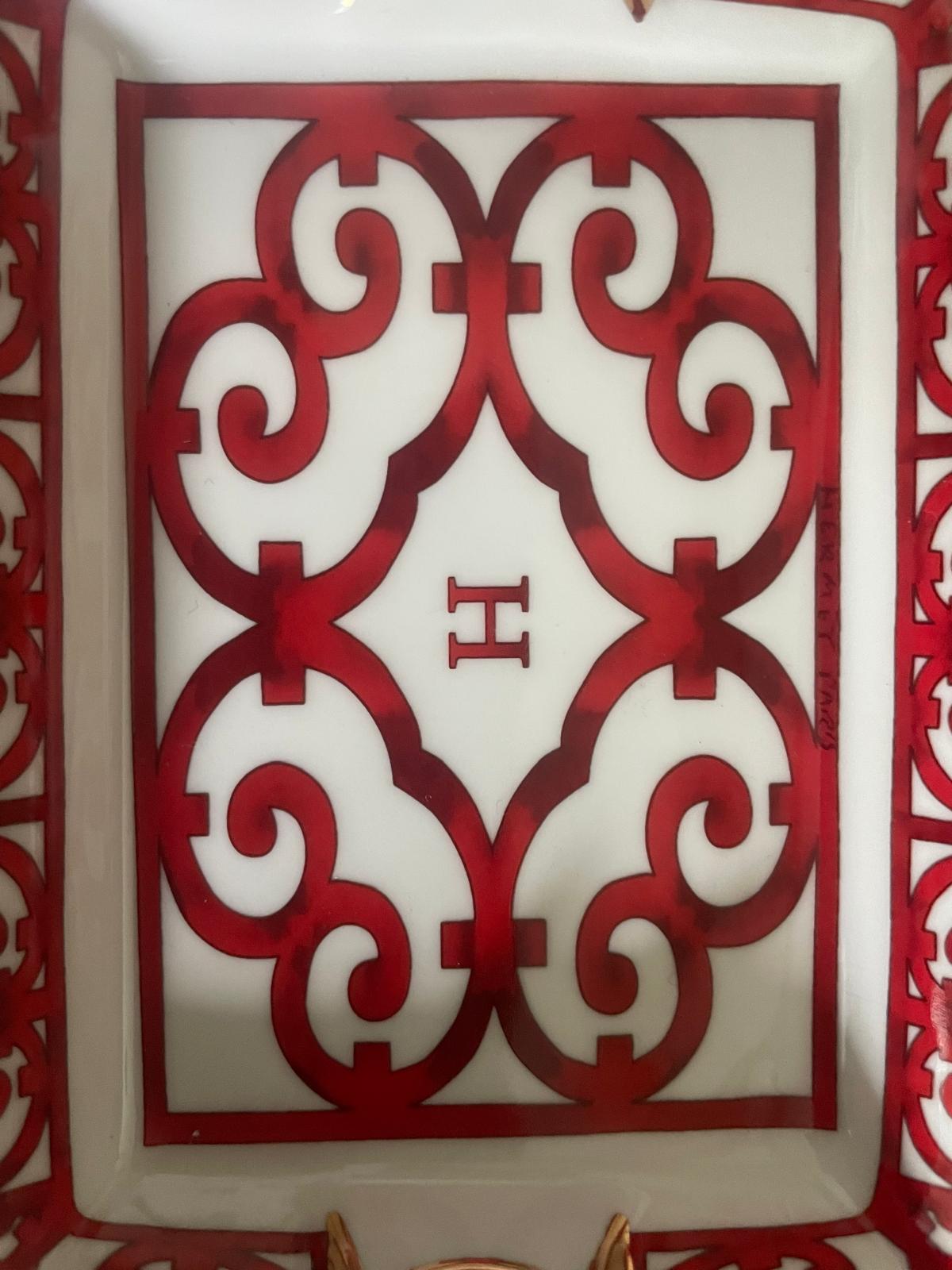 A Hermès Balcon du Guadalquivir Porcelain Ashtray.