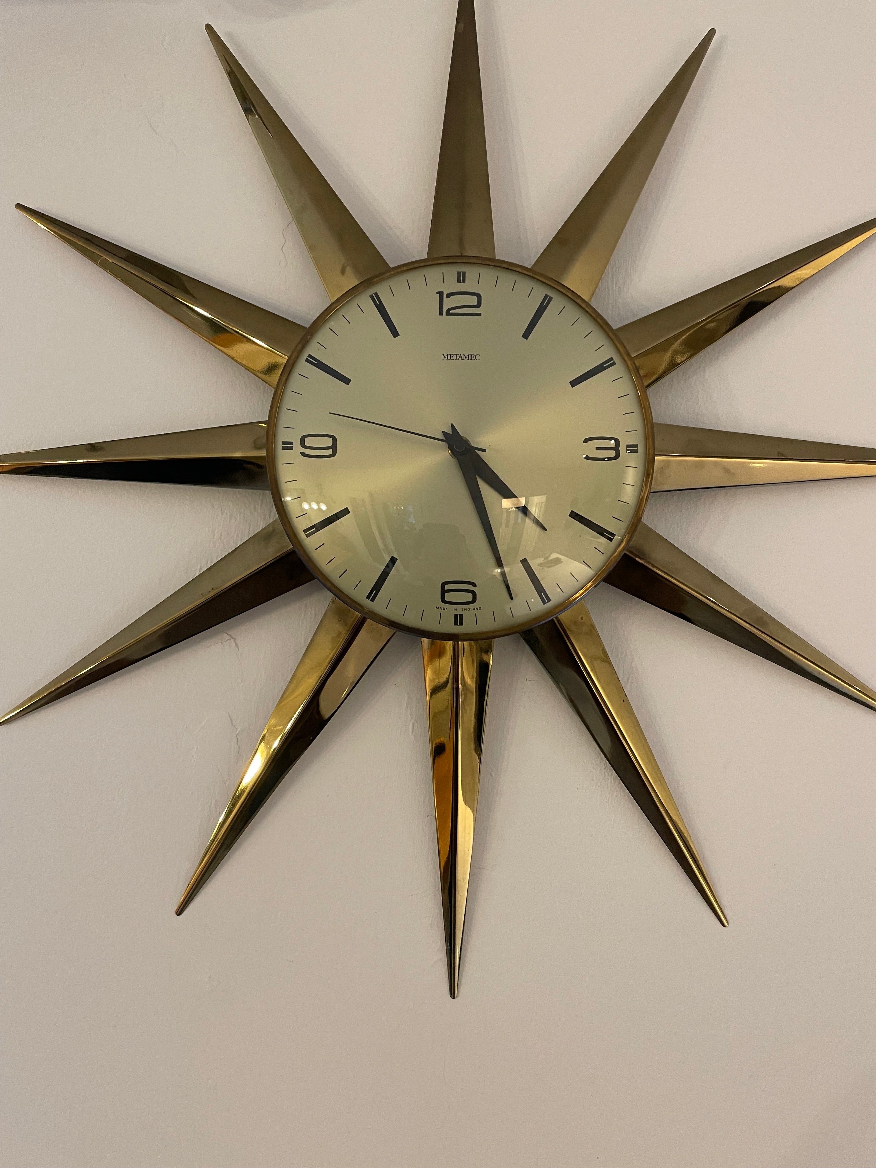 Mid-century Metamec Wall Clock