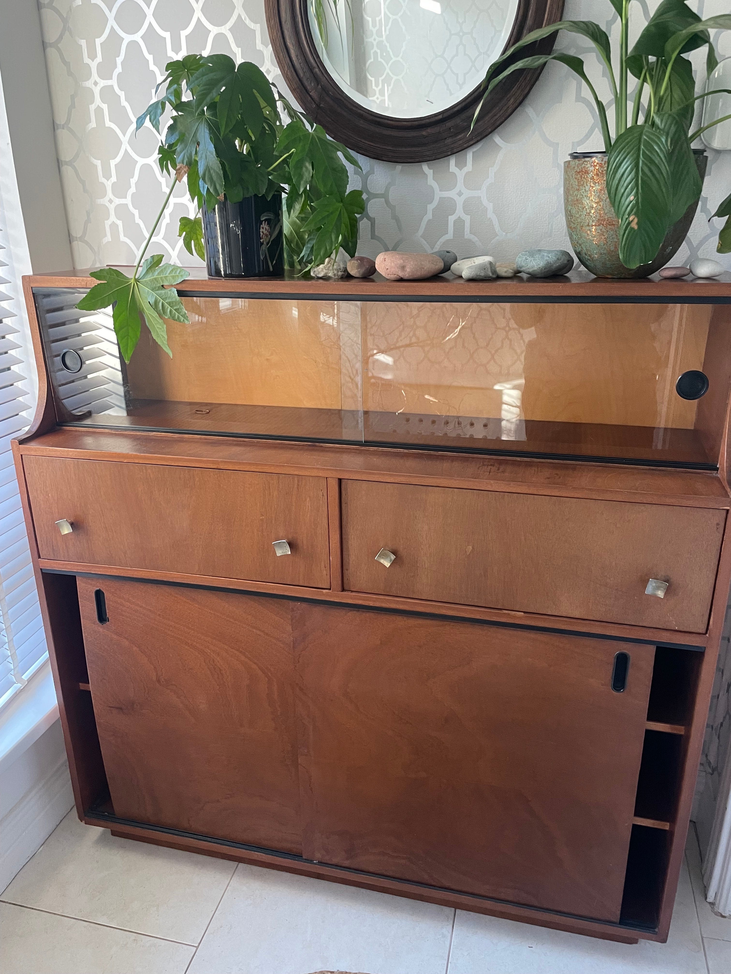 Mid Century modern minimalist display cabinet
