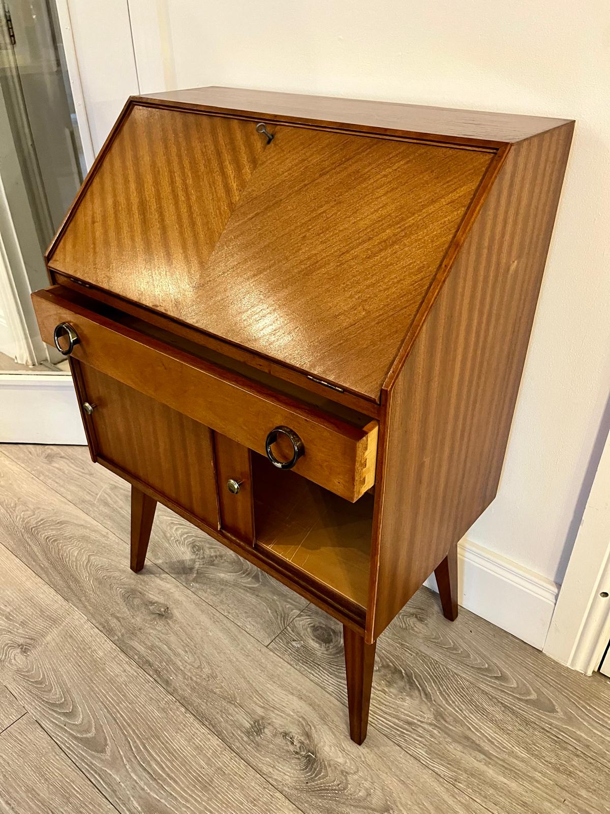 Mid-century modern petite writing bureau
